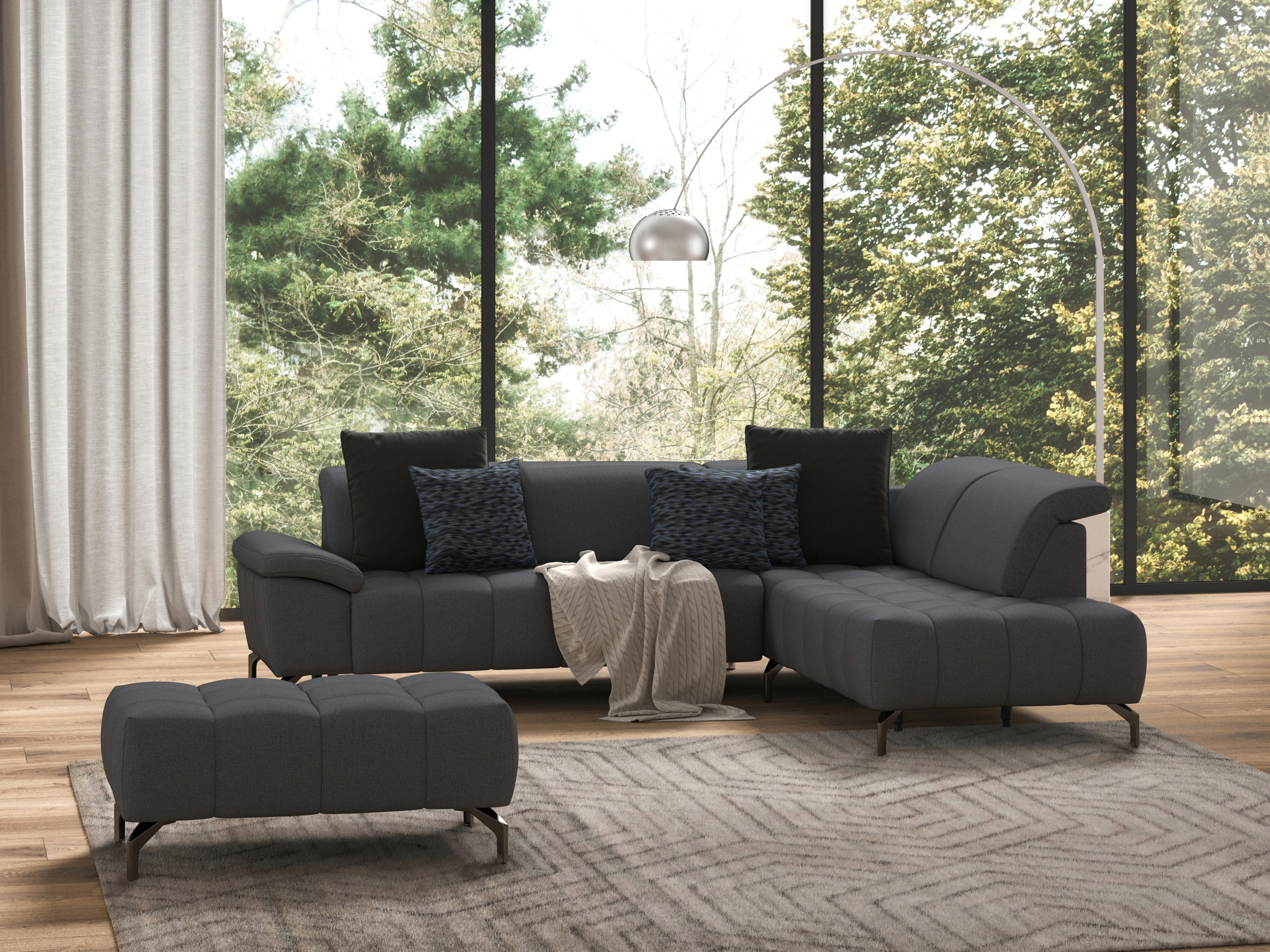 sit&more Ecksofa »Cool L-Form«, wahlweise mit Kopfteilverstellung und Vorziehsitz motorisch