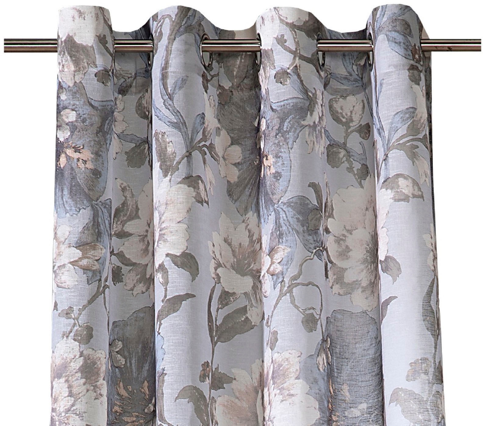 Weckbrodt Vorhang »Charlotte«, (1 St.), Leinen, halbtransparent, floral, ge günstig online kaufen