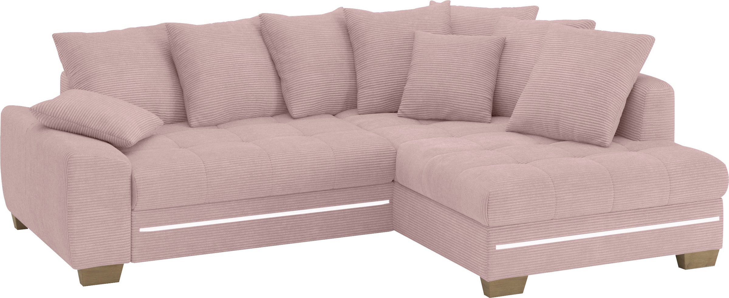 Mr. Couch Ecksofa »Nikita II, L-Form«, mit Kaltschaum, RGB-LED Beleuchtung, wahlweise mit Bett, Bettkasten