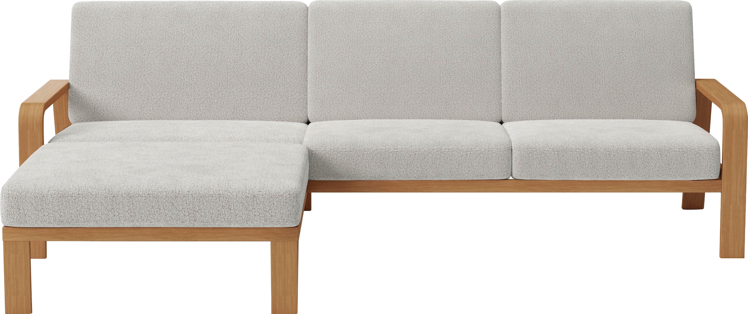 sit&more Ecksofa »Kolding L-Form«, Armlehnen aus eichefarbigem Buchenholz, günstig online kaufen