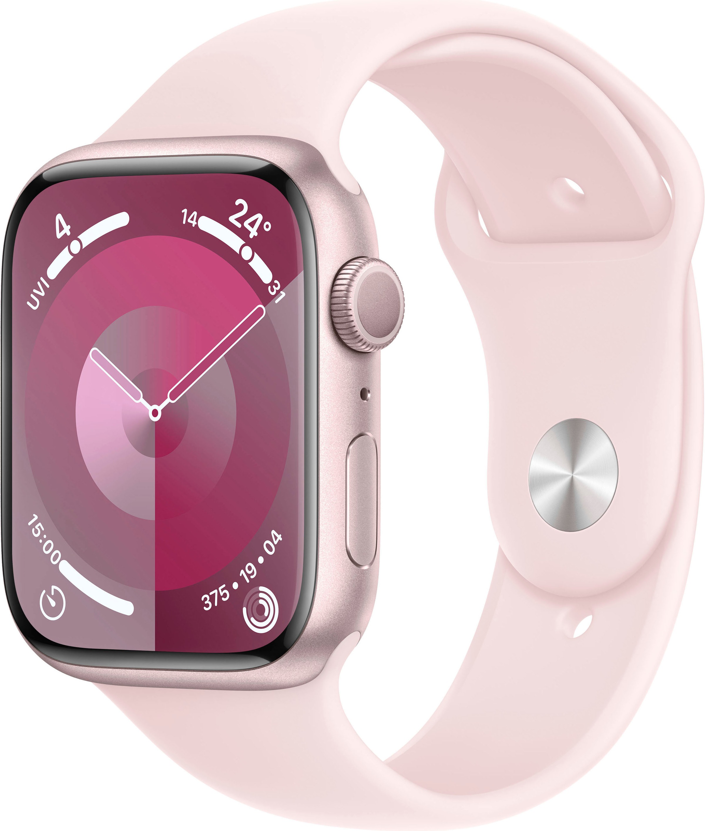 APPLE Smartwatch »Watch Series 9 Aluminium« (4, 5 cm / 1, 77 ′′) Watch OS 10;EKG;Blutsauerstoff App;Herzfrequenz Rosa