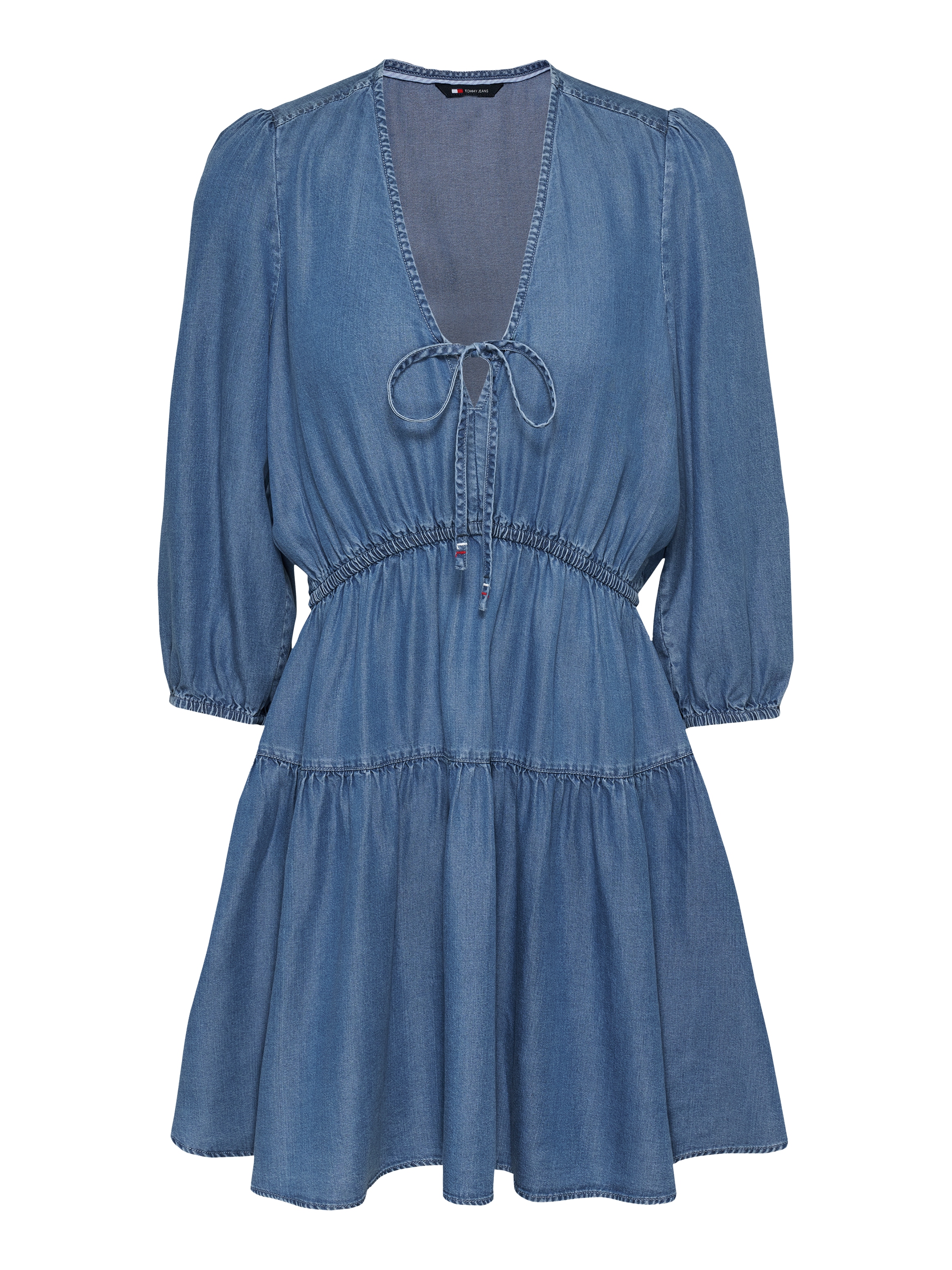 Tommy Jeans Blusenkleid »TJW CHAMBRAY MINI DRESS EXT«, mit Volant, in Mini-Länge