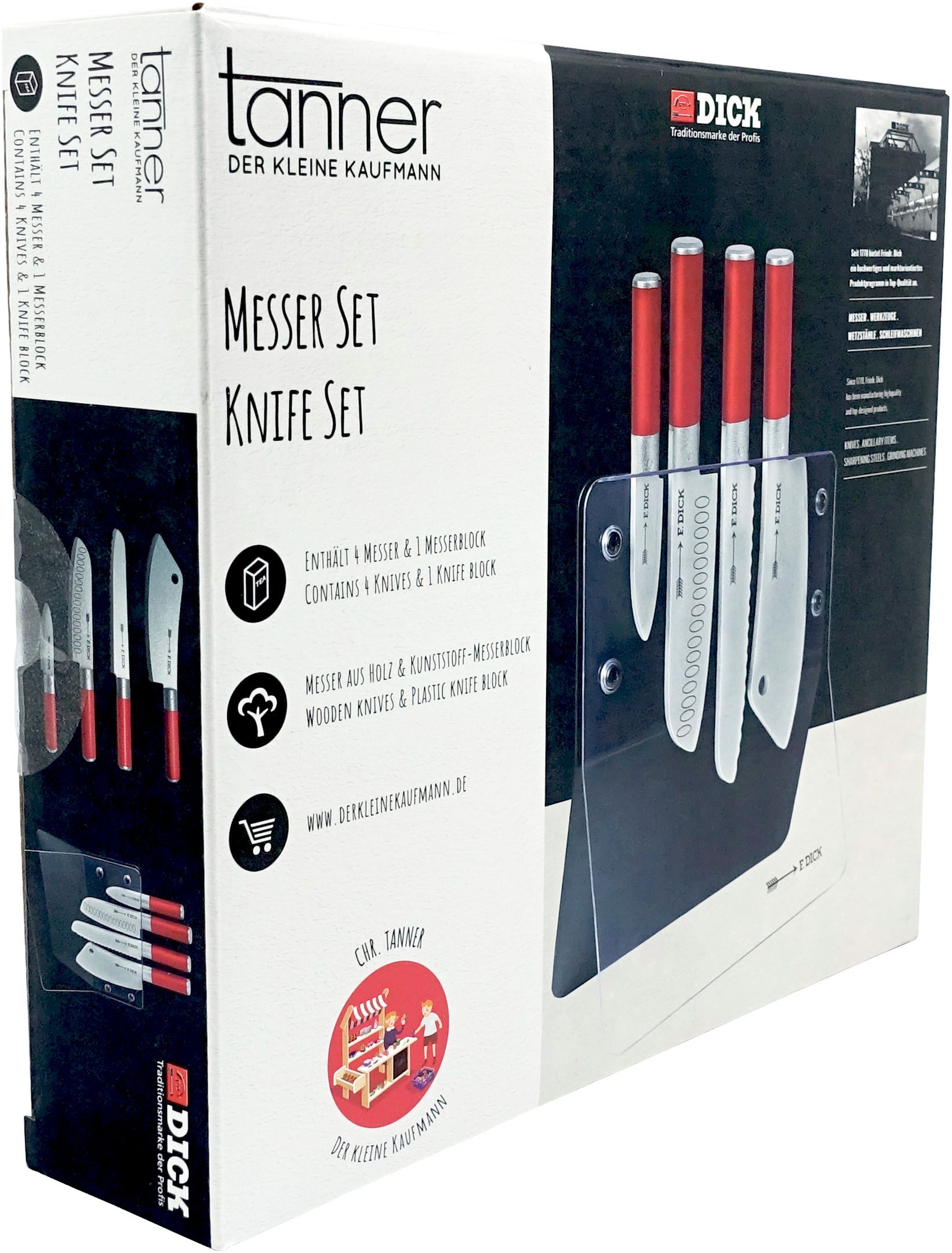 Tanner Spielbesteck »F. Dick Messer Set inkl. Messerblock«, aus Holz; FSC® - schützt Wald - weltweit