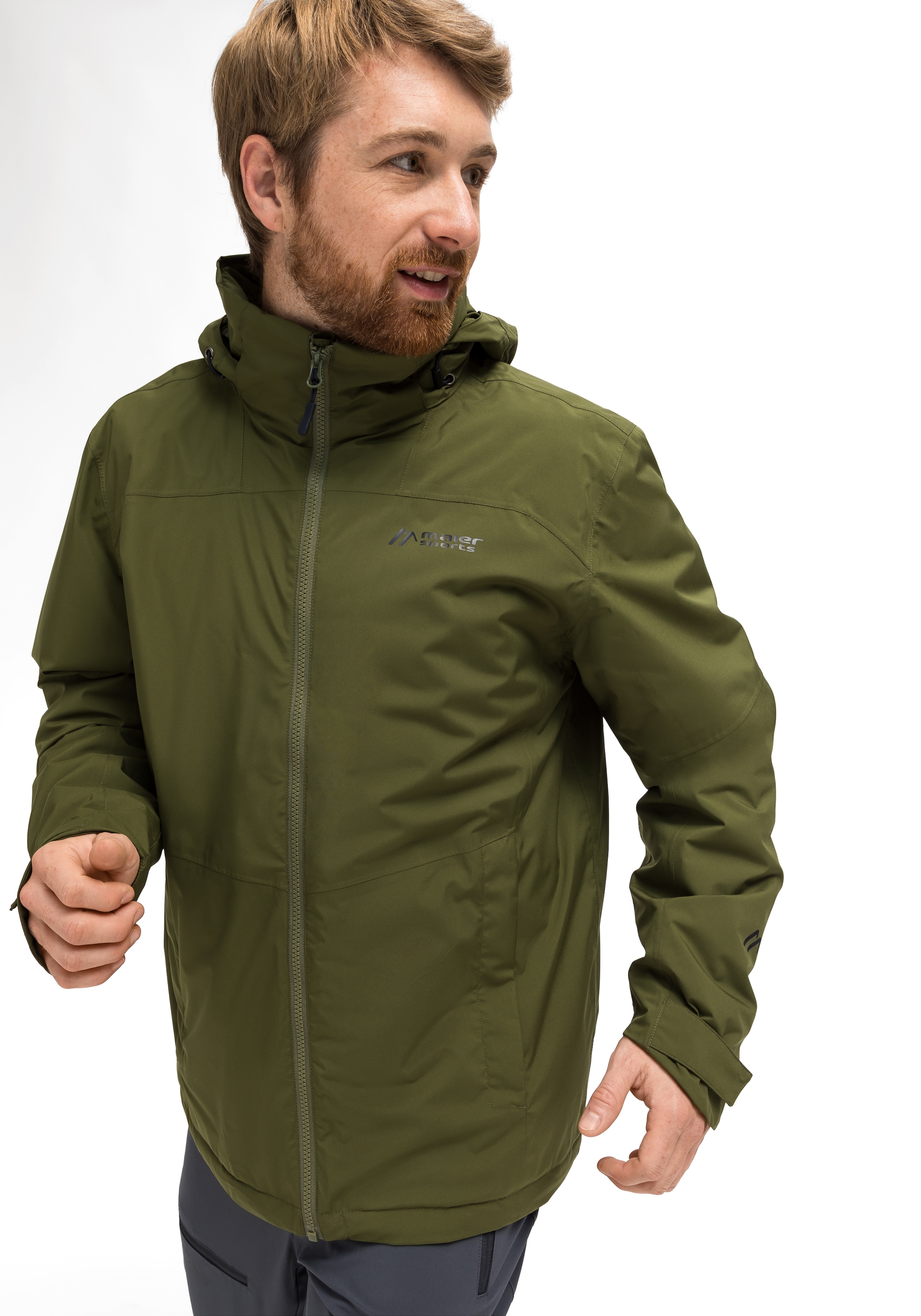 Maier Sports Outdoorjacke »Metor Therm online atmungsaktiv bei Rec Herren und mit M«, wattierte Kapuze wasserdicht, Regenjacke Wanderjacke