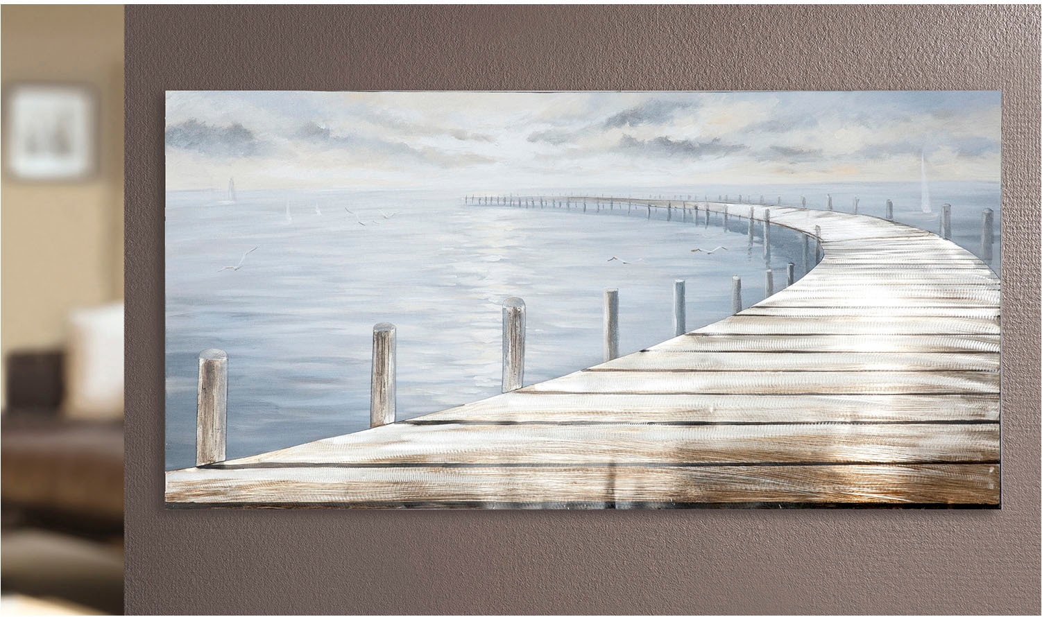 Casablanca by Gilde Leinwandbild »Bild rechteckig Steg blau H. 75 cm«, (1 S günstig online kaufen