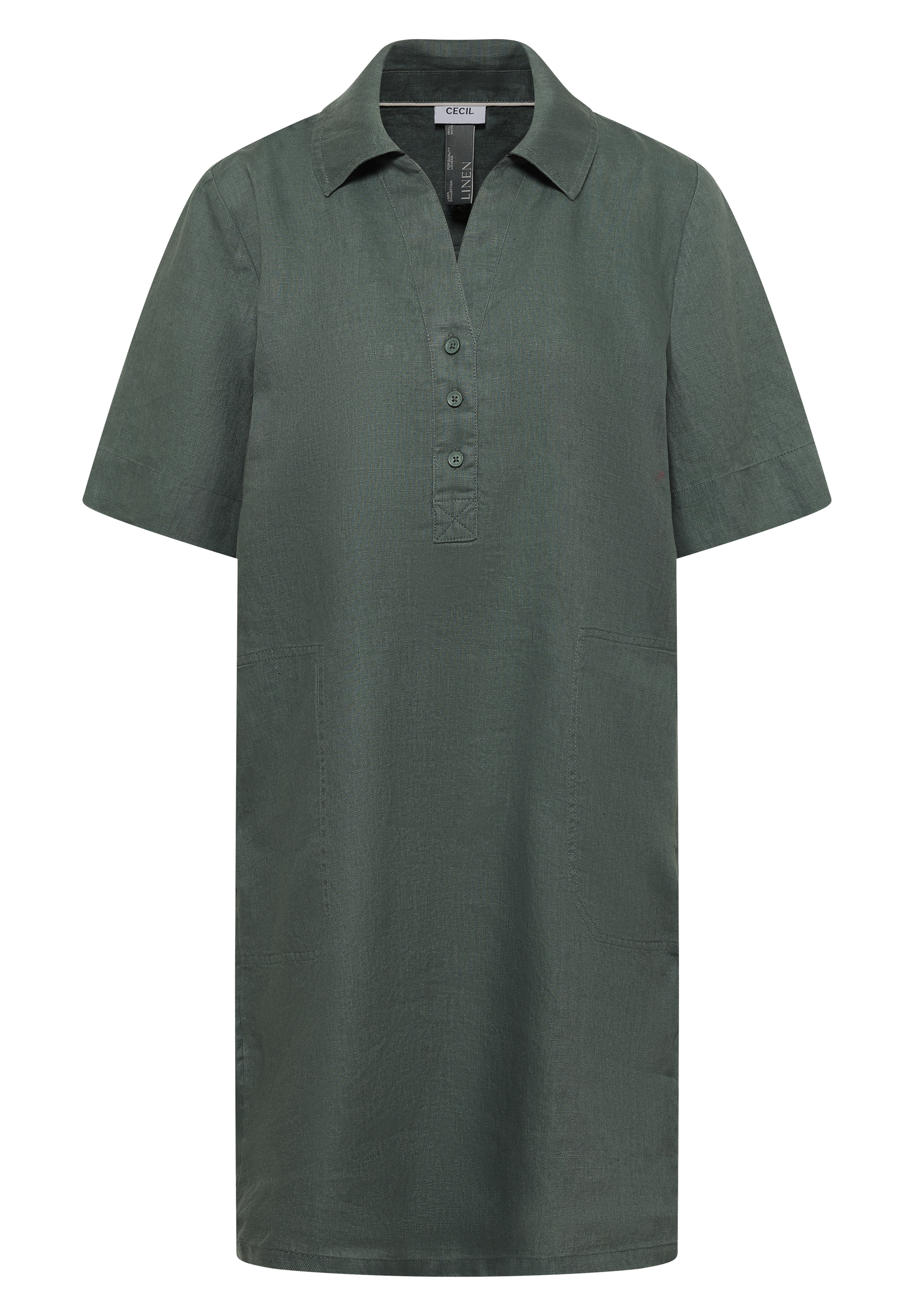Cecil Blusenkleid Eingrifftaschen Sommerkleid aus Leinen