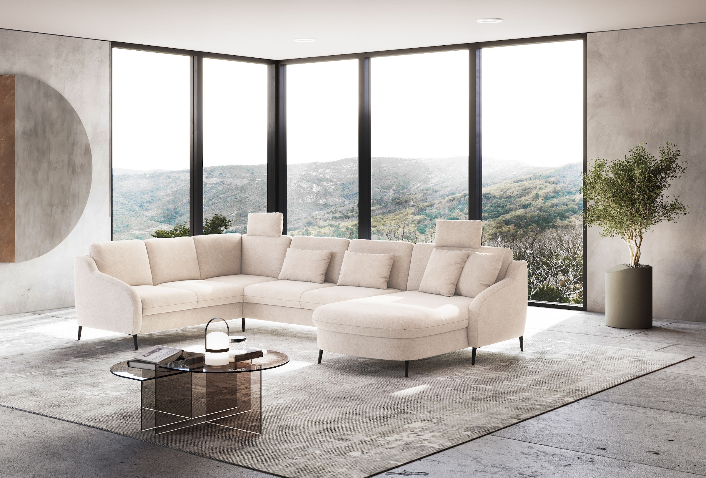 sit&more Wohnlandschaft »Soul U-Form«, wahlweise mit Bettfunktion und Bettkasten oder Schubkasten