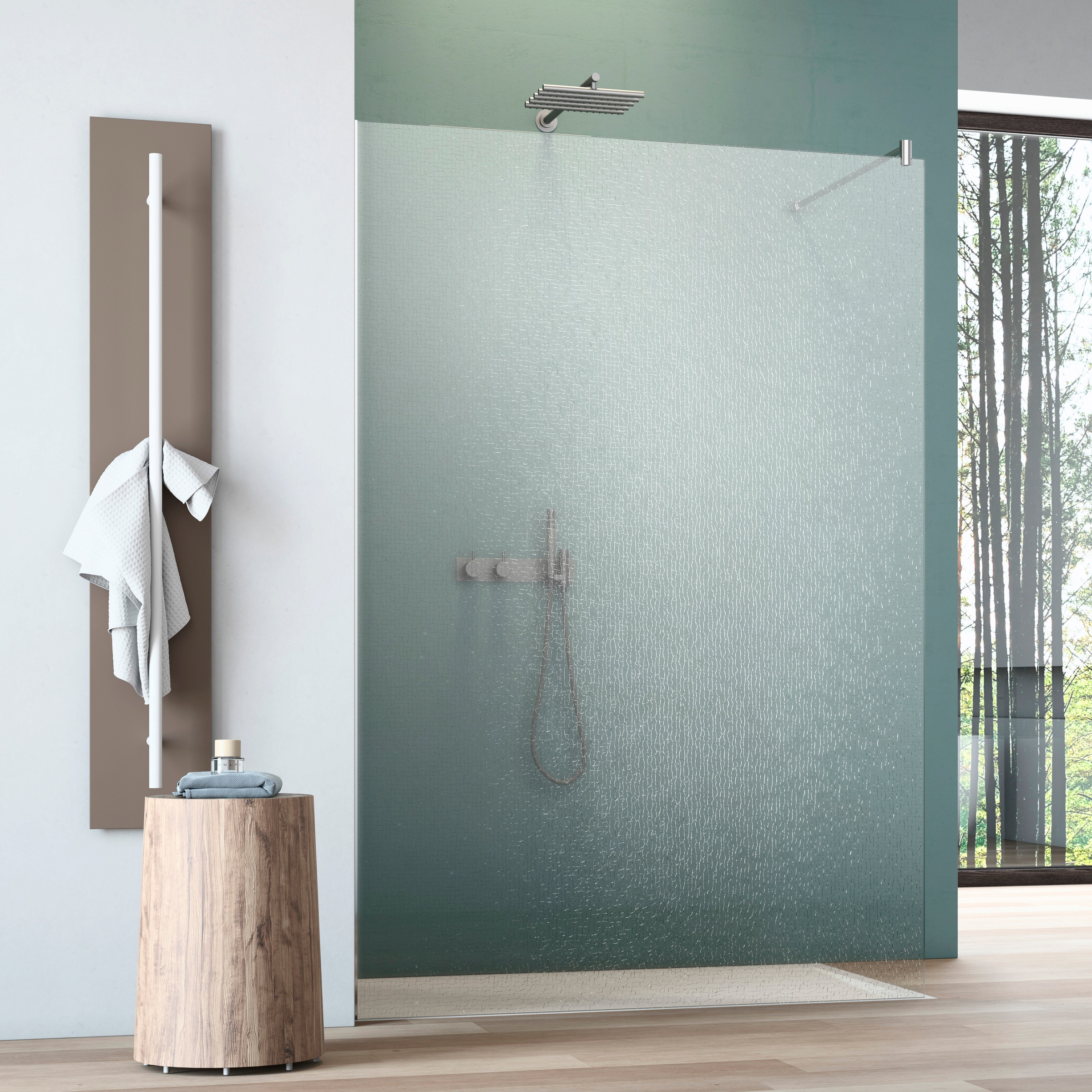 maw by GEO Walk-in-Dusche »flex A-W001C«, Crash-Glas klar