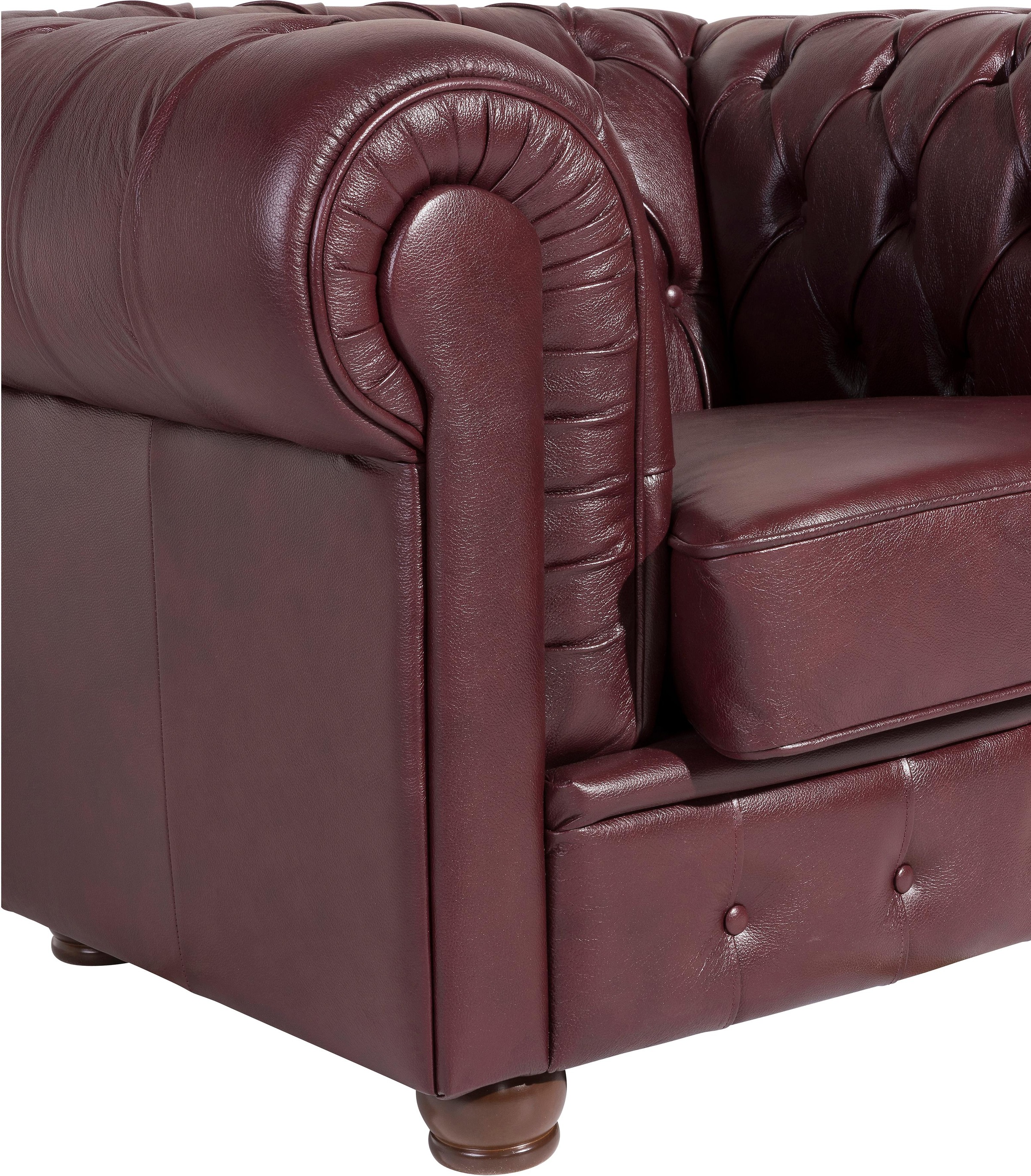 Max Winzer® Sessel »Bristol, Loungesessel, Chesterfield, aufwendige Verarbeitungsdetails«, mit edler Knopfheftung, bequem, kompakte Stellmaße Breite 110 cm