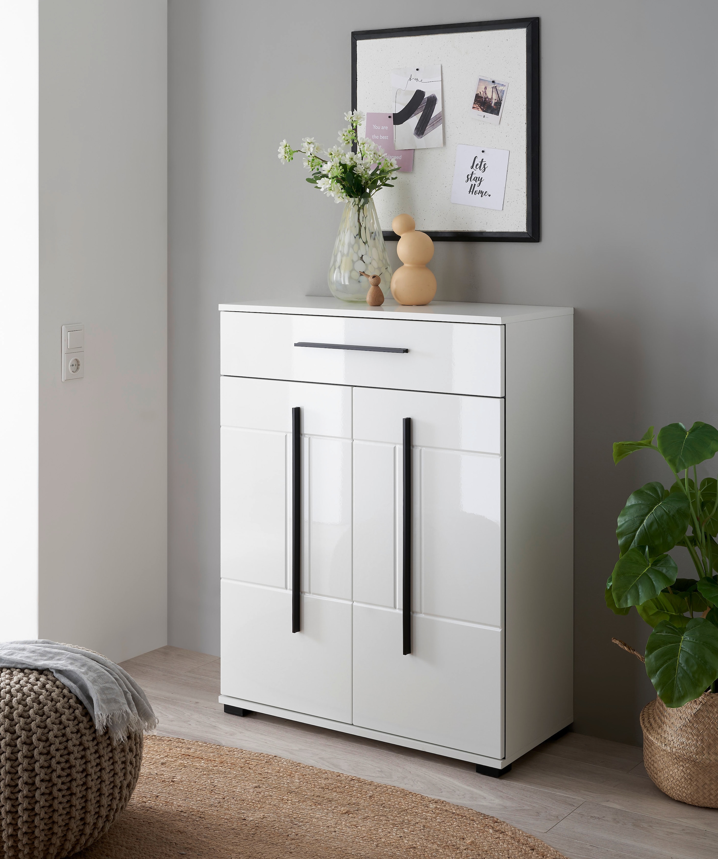Home affaire Garderobenschrank »Cantara, Schrank in zwei Farben, modernes Sideboard, Kommode« vielseitig einsetzbar, ausreichend Stauraum, 80 cm breit