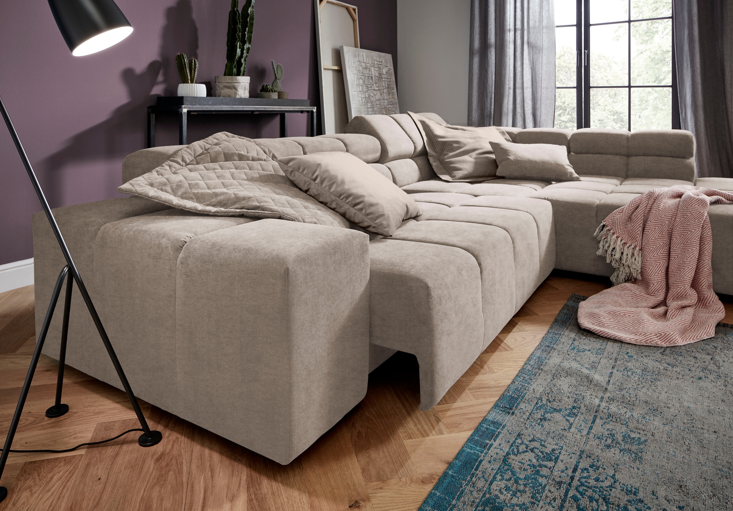 INOSIGN Ecksofa »Ancona incl. Kopfteilverstellung, OTTOs Choice, Breite 319cm, L-Form«, wahlweise motorische Sitztiefenverstellung, auch in Cord + Easy Care