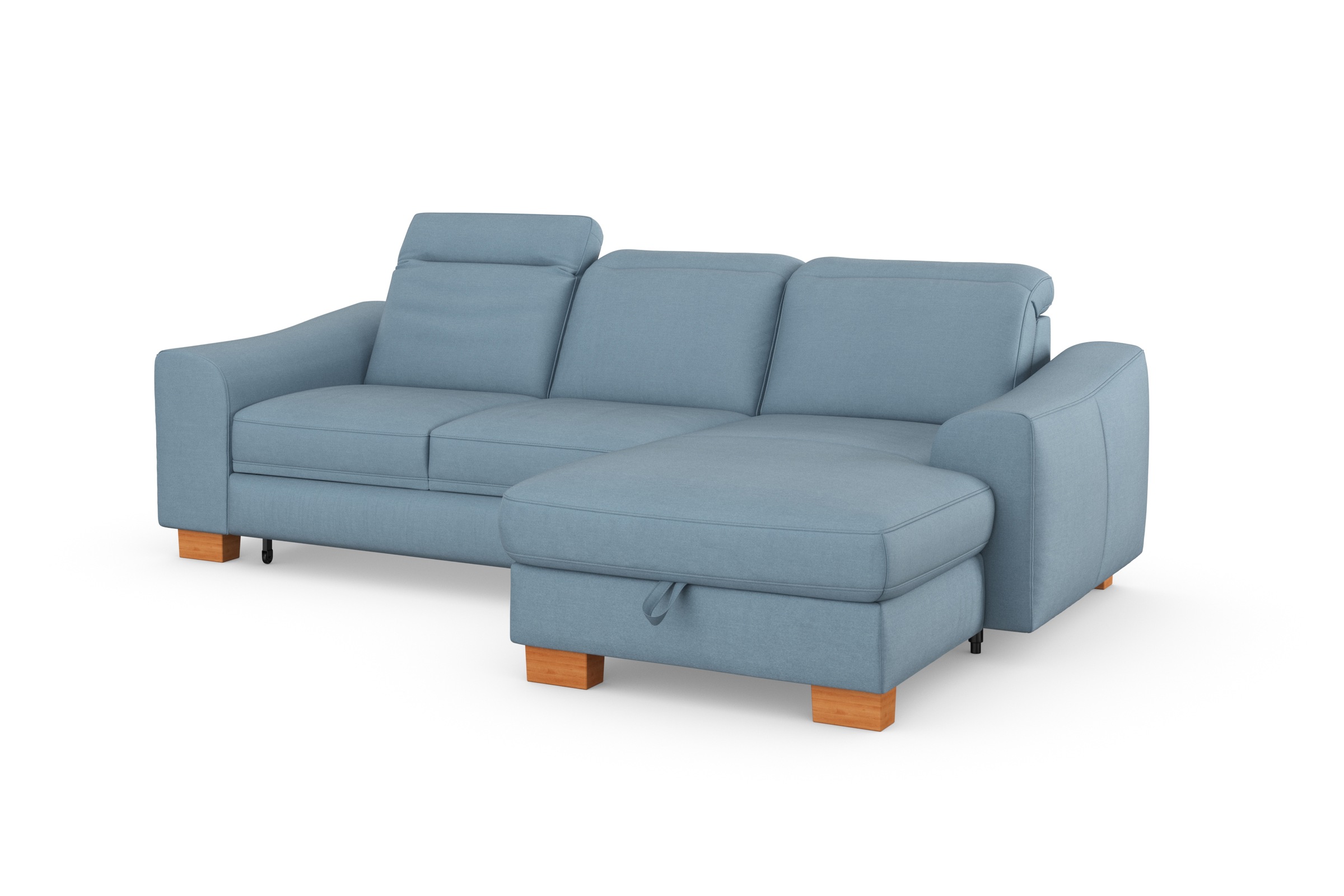 sit&more Ecksofa »Dundee L-Form«, mit Federkern und Massivholzfüßen, wahlweise mit Kopfteilverstellung