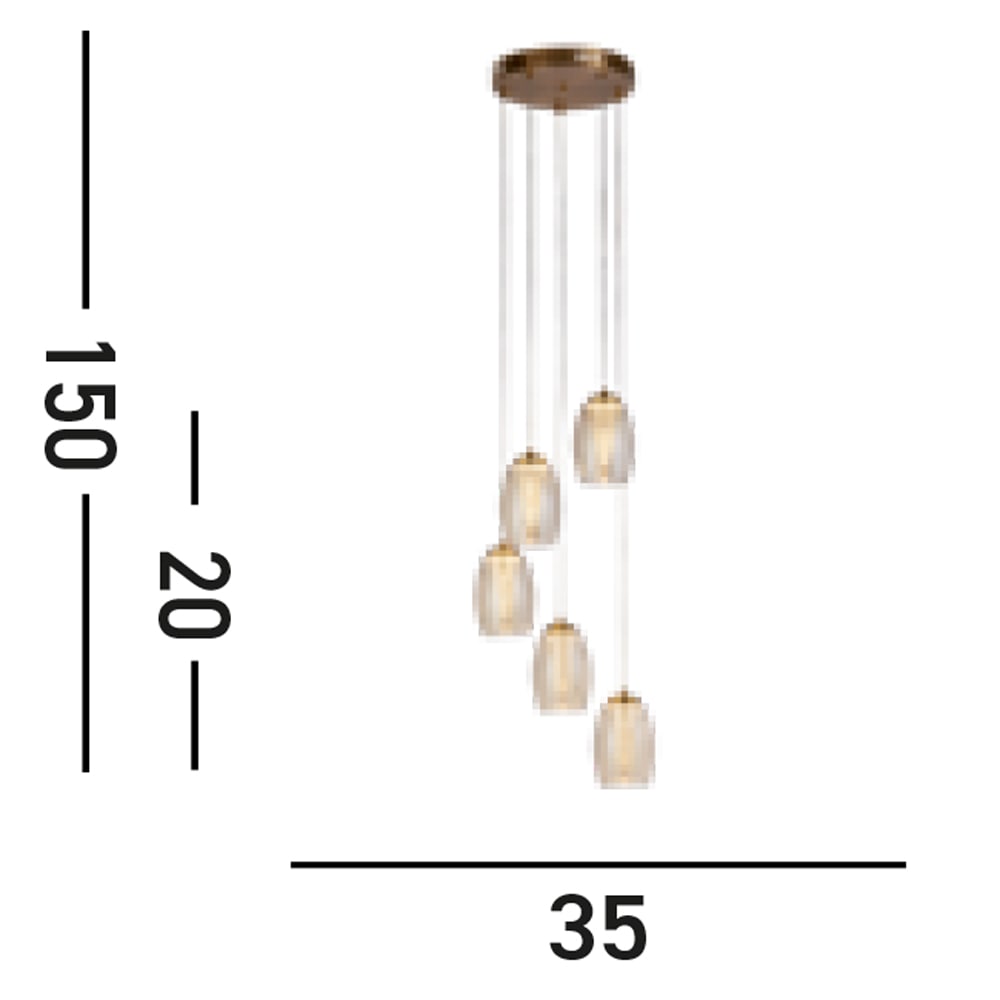 Searchlight LED-Hängeleuchte »Hängeleuchte Cyclone, 5-flammig« LED-Modul 1 Stk. Warmweiß Stalaktit-Optik