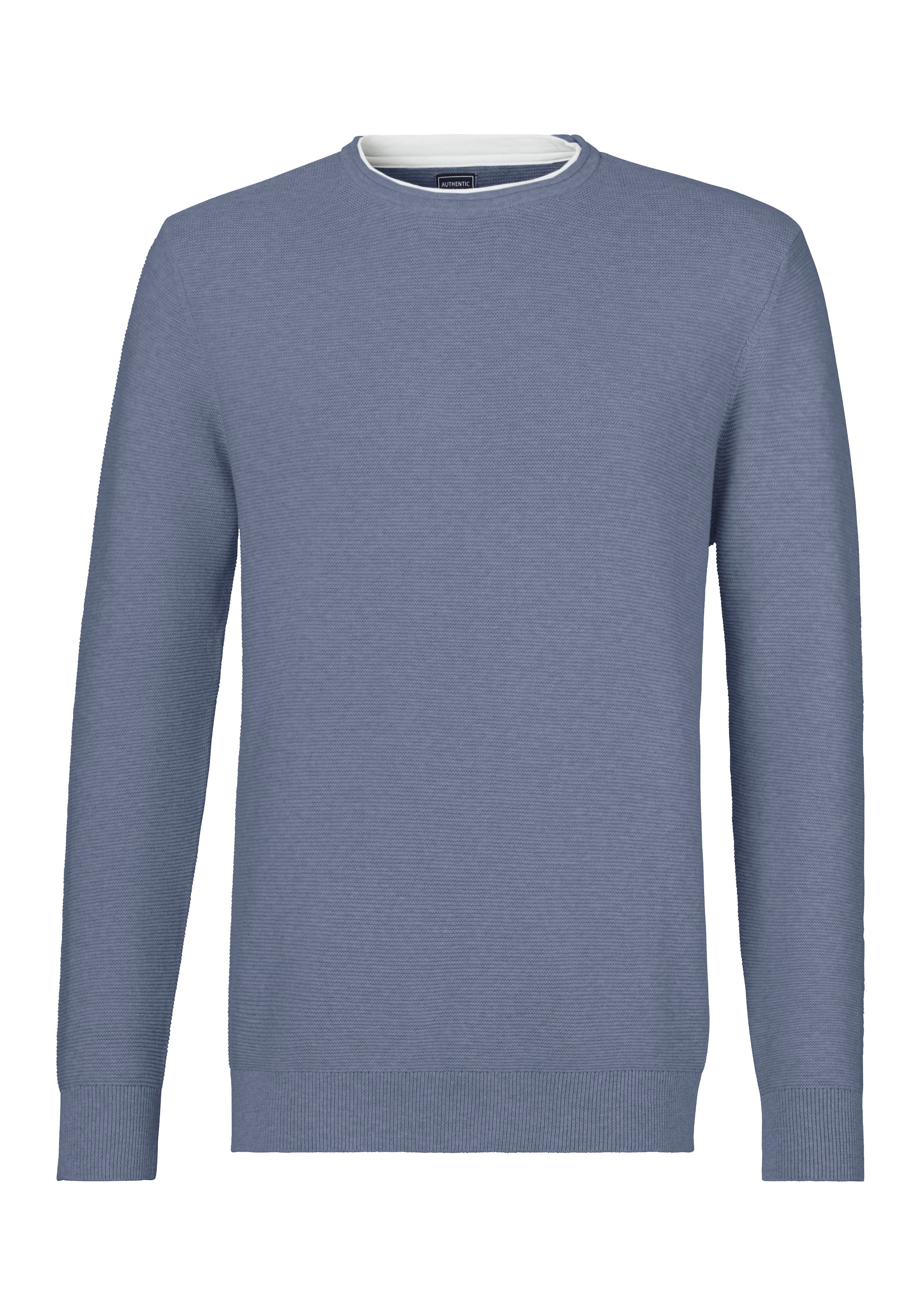 AUTHENTIC LE JOGGER Strickpullover, mit Double-Layer Optik, Pullover aus reiner Baumwolle