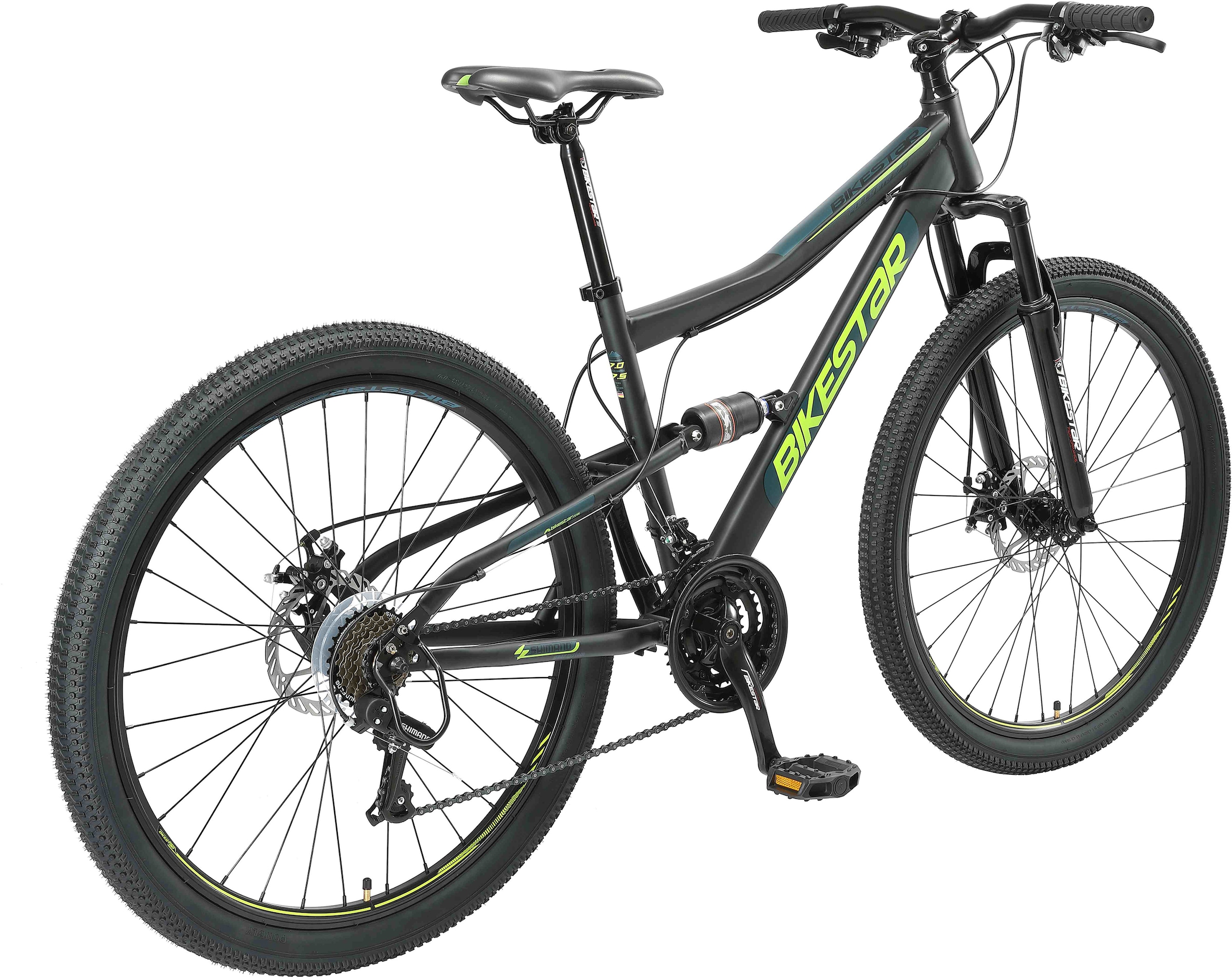 Bikestar Mountainbike 21 Gang Shimano RD-TY300 Schaltwerk Kettenschaltung für Damen und Herren, Kettenschaltung