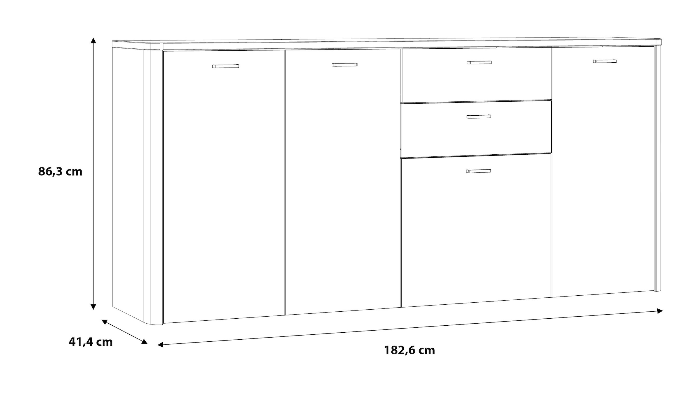 FORTE Sideboard »Leokadia«, Breite ca. 182 cm