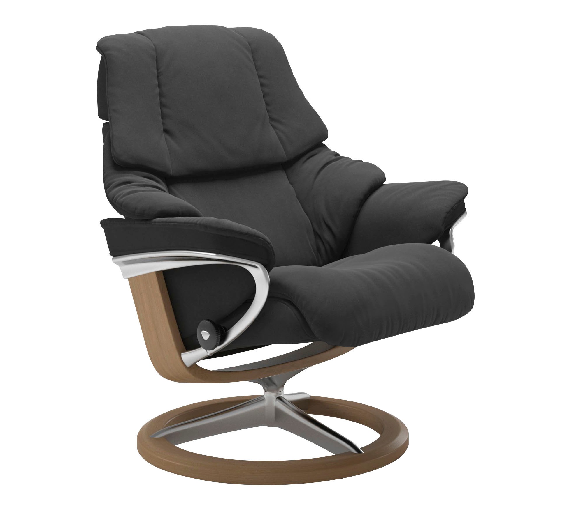 Stressless® Relaxsessel »Reno«, (Set, Relaxsessel mit Hocker), mit Hocker, mit Signature Base, Größe S, M & L, Gestell Eiche