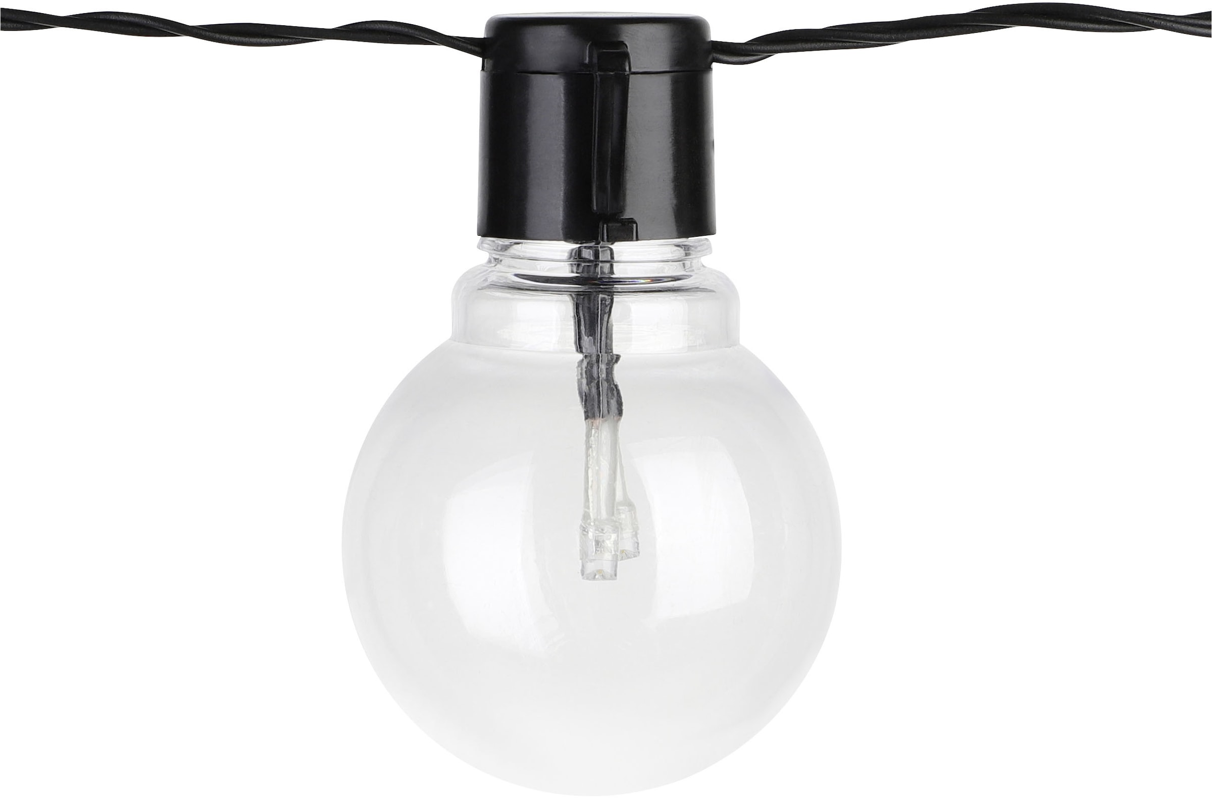 EGLO Lichterkette »LED Lichterkette Partaj, Balkon Deko, IP44, mit Glühbirnen« 16 Stk.-flammig aus Kunststoff, 4,5m Kabel, 16 Birnen