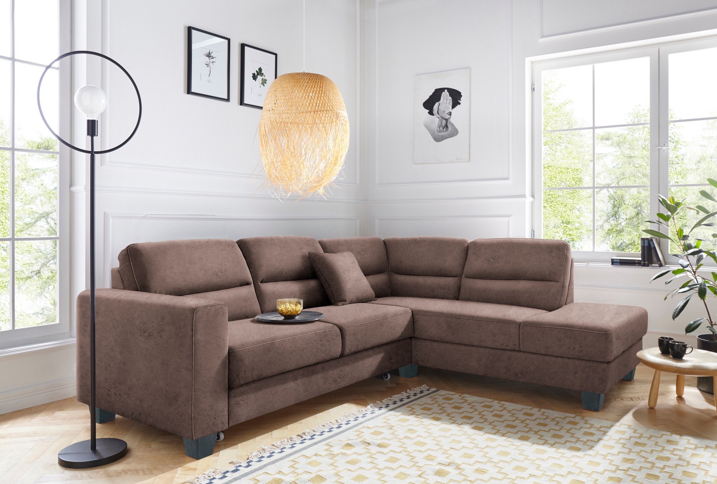TRENDMANUFAKTUR Ecksofa »Chamber, zeitlos und modern, hoher Sitzkomfort, L- günstig online kaufen