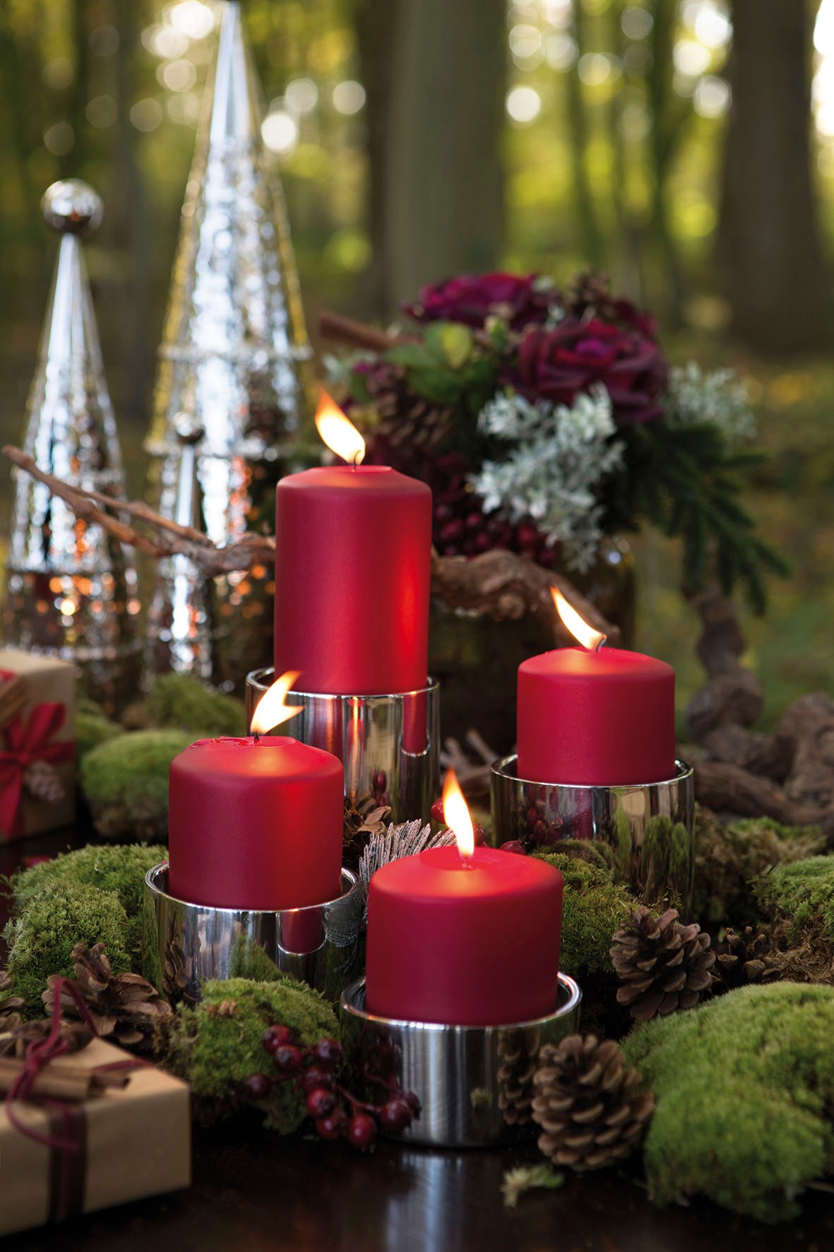 Fink Kerzenhalter »SOBRIO« aus Edelstahl, Ø 10 cm - für Stumpenkerzen Ø 8 cm