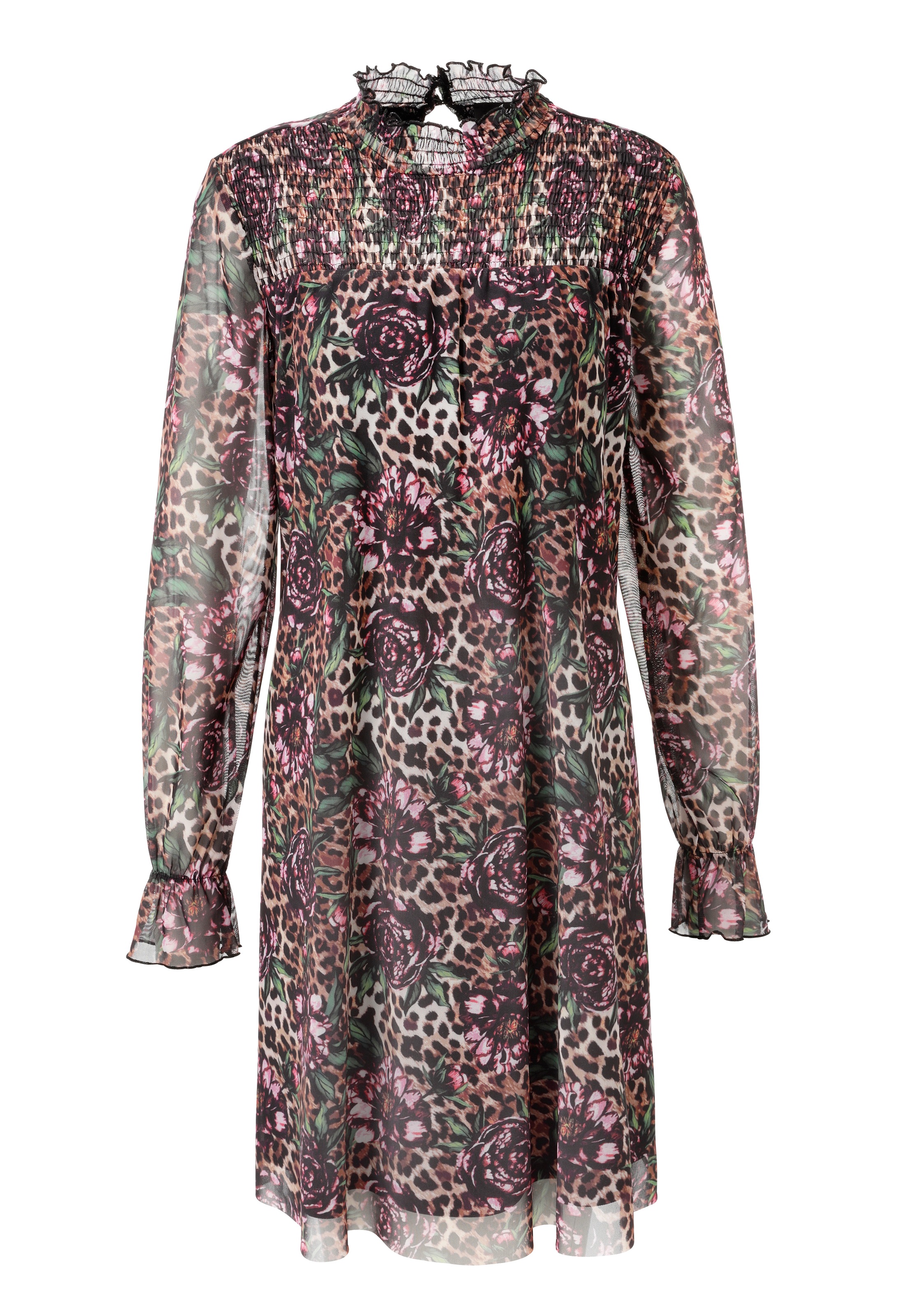 Aniston CASUAL Blusenkleid, mit fantasievollem Leo- und Blumenmuster bedruckt - NEUE KOLLEKTION