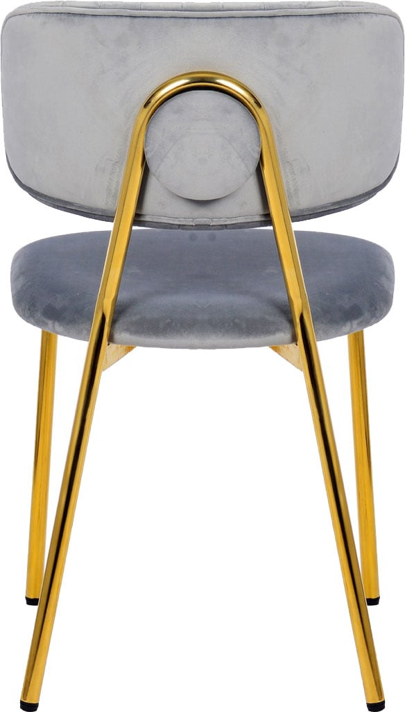 Kayoom Polsterstuhl »Stuhl Giselle 125 2er-Set, pflegeleichter Samtbezug«, (Set), 2 St., mit Armlehnen, goldenes Gestell aus Edelstahl, Samtbezug, Ziernähte