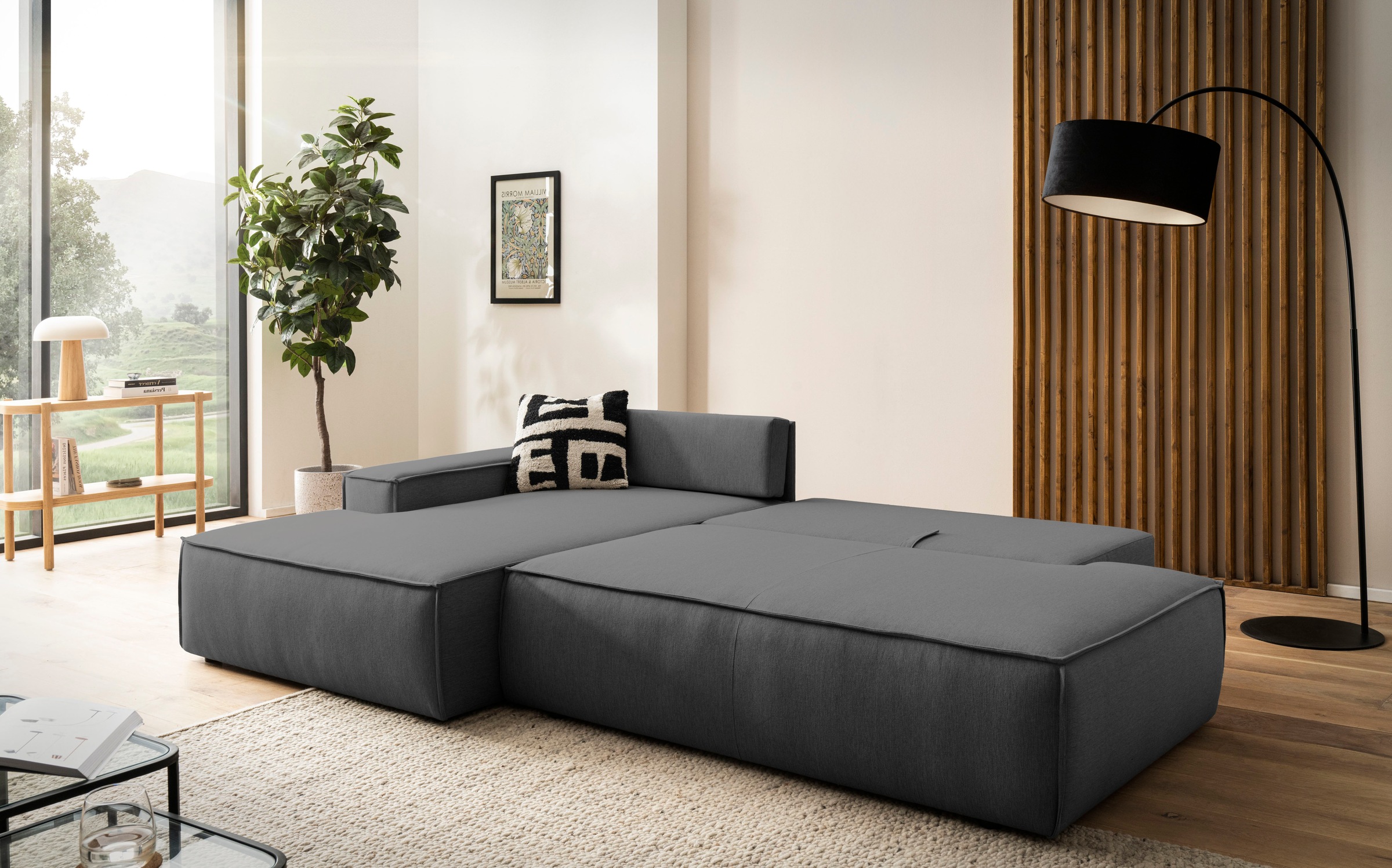 Home affaire Ecksofa »SHERWOOD, Schlafsofa in L-Form offen (275cm), Cord, L günstig online kaufen