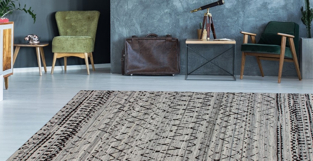 Kayoom Teppich »Phoenix 113«, rechteckig, 6 mm Höhe, Dezenter Jacquard-Teppich, Flachflor, Aus pflegeleichten Materialien
