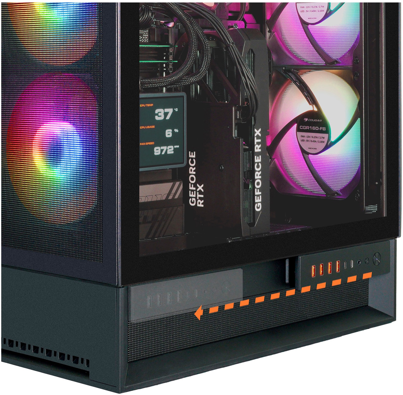 Cougar Gaming-PC »OmnyX« Windows 11, DDR5 RAM, Wasserkühlung