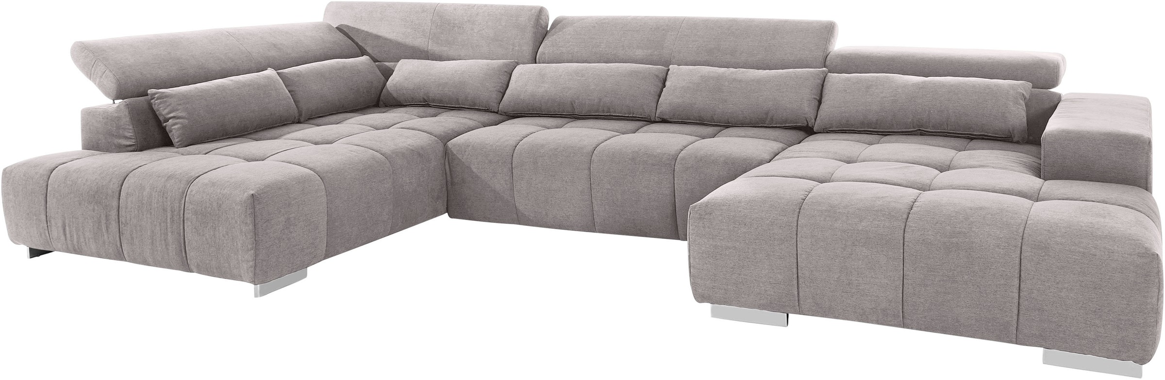 COTTA Wohnlandschaft »Orion U-Form«, mit Kopfteilverstellung & 6 Nierenkissen