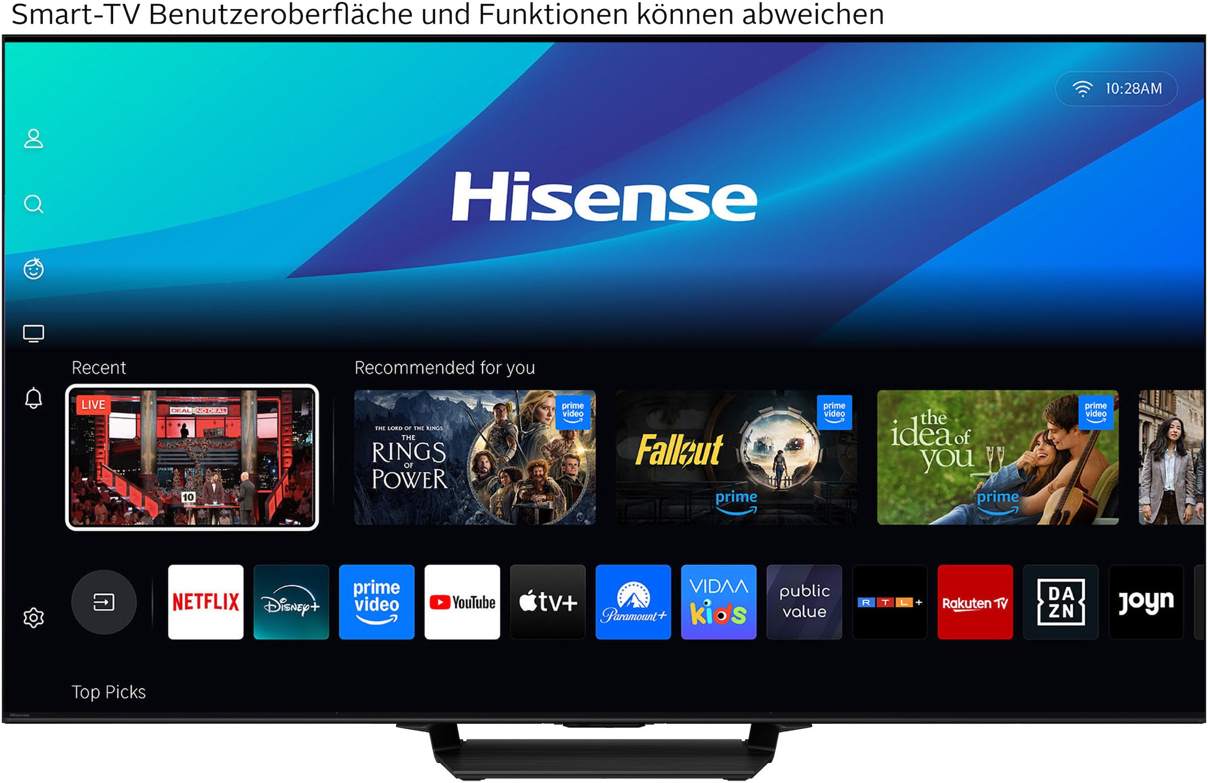Hisense QLED Mini LED-Fernseher »85U7Q PRO« 215 cm/85 ″ Smart-TV 4K UHD MiniLED Smart TV