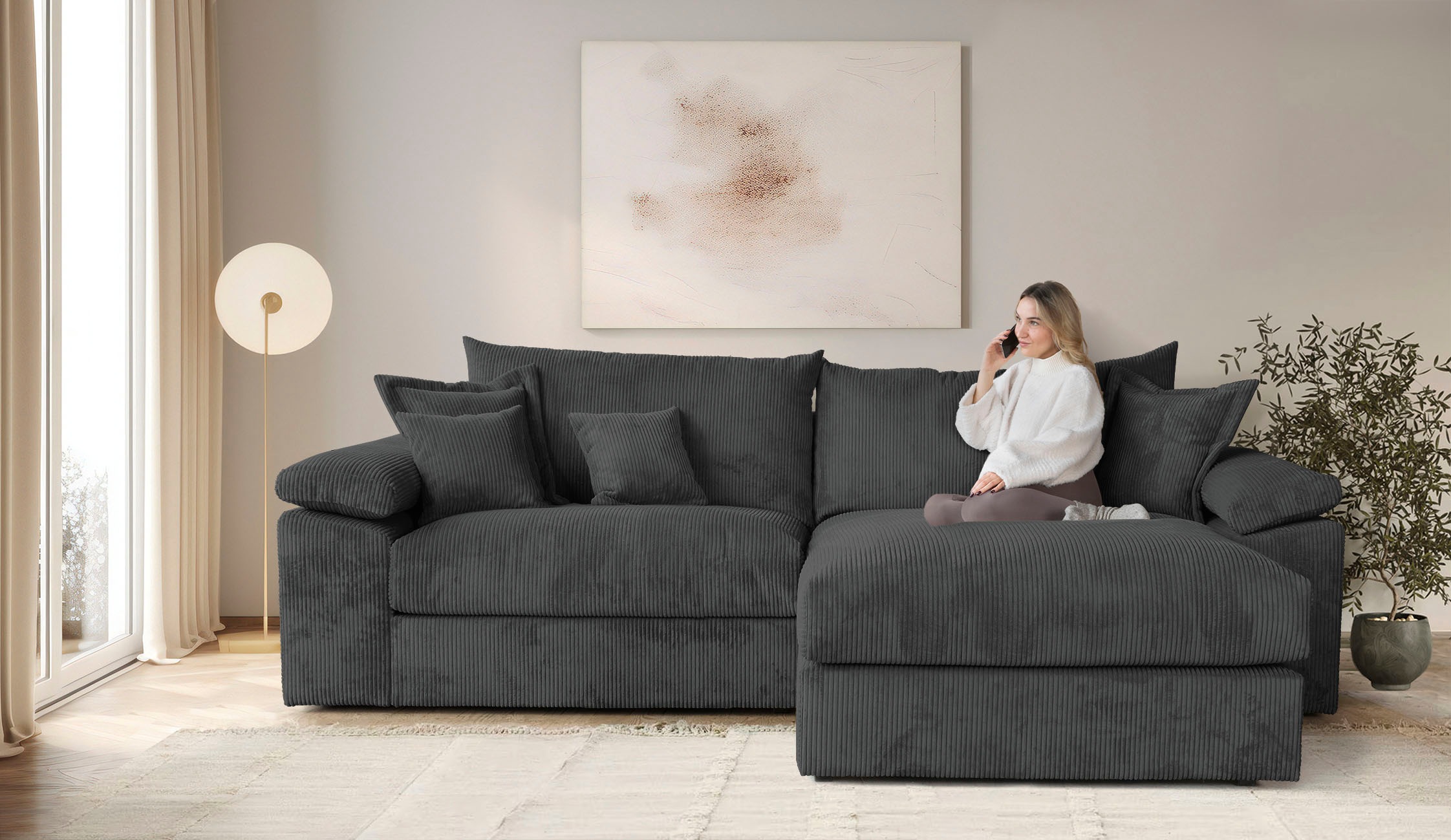 Home affaire Ecksofa »Soft&Cosy XXL L-Form, B: 303 cm« günstig online kaufen