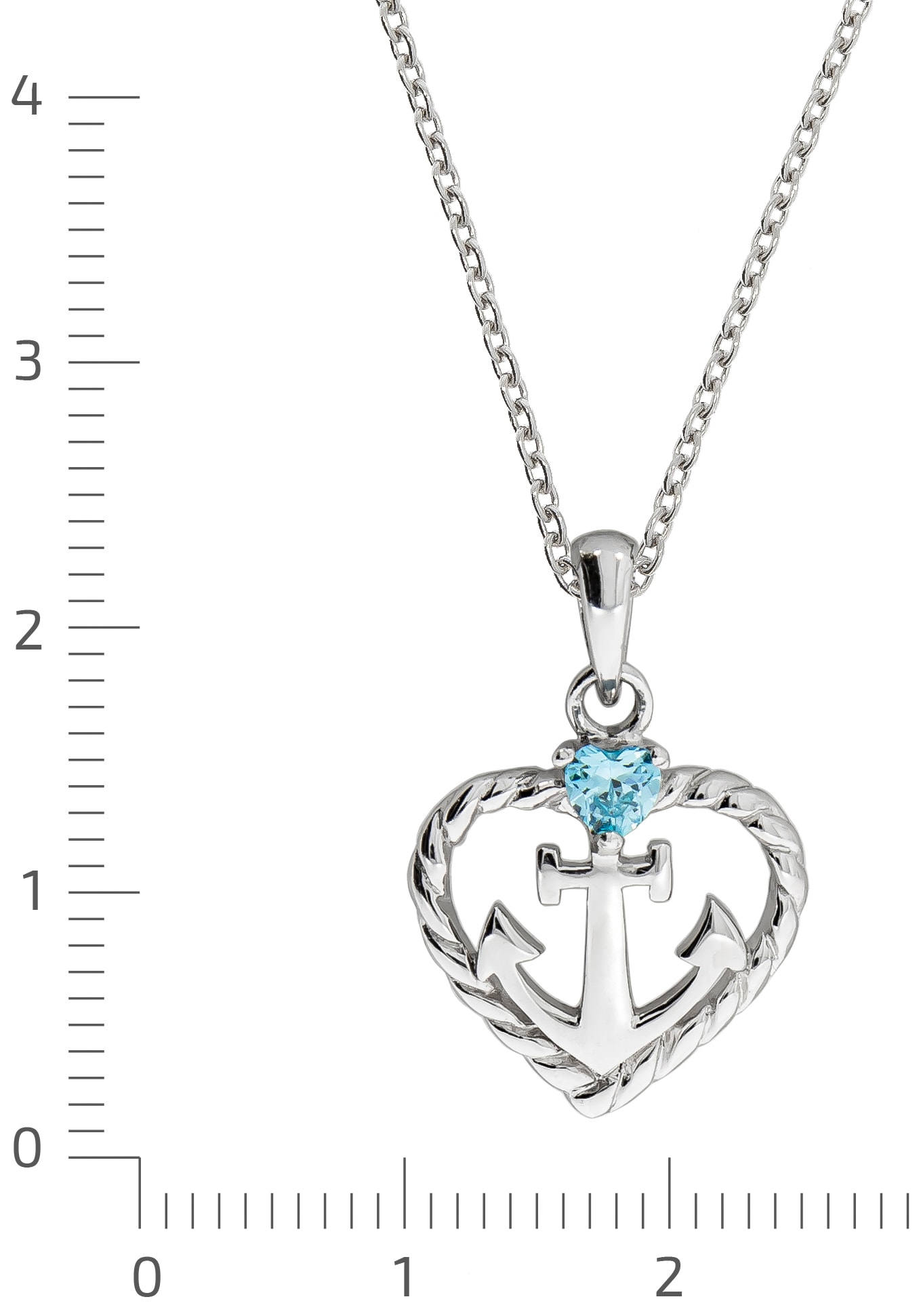 Firetti Kette mit Anhänger »Schmuck Geschenk Silber 925 Halsschmuck Halskette Ankerkette Herz«, mit Zirkonia (synth.)