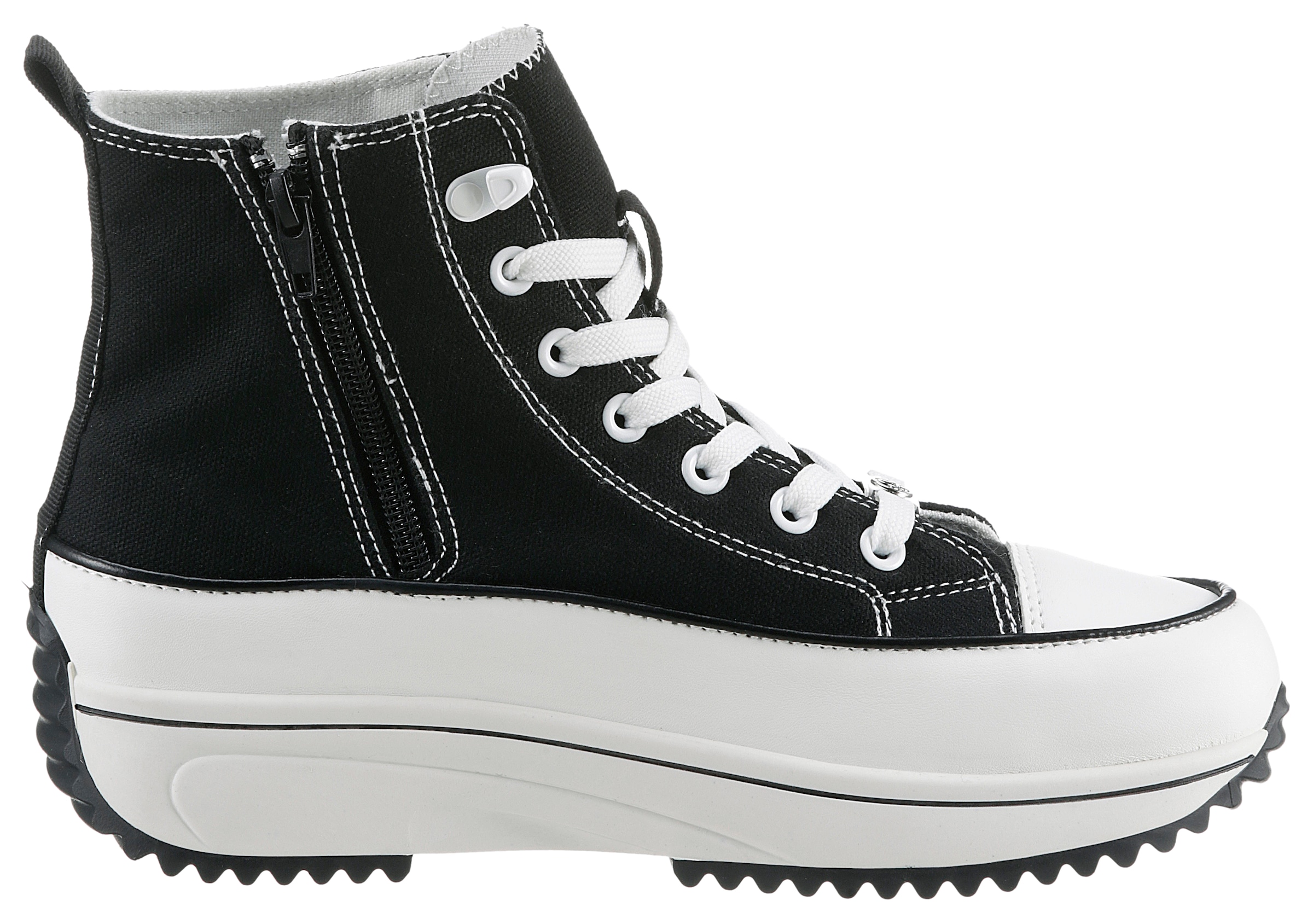 Rieker Sneaker, Plateau, High Top-Sneaker, Schnürschuh in veganer Verarbeitung