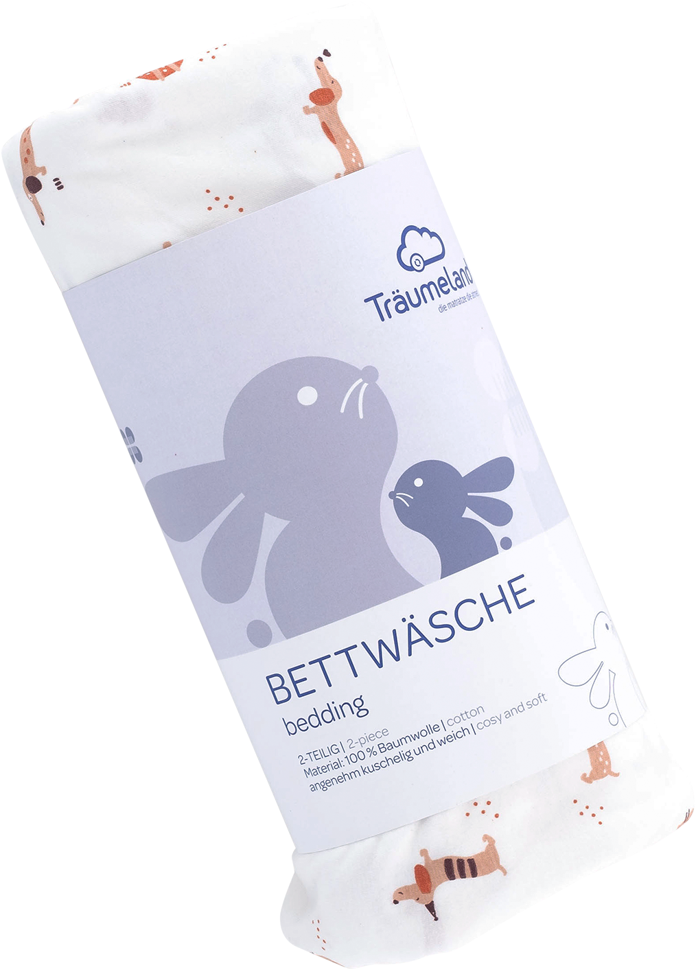 Träumeland Babybettwäsche »Jersey Cats & Dogs«, mit niedlichem Allover-Print