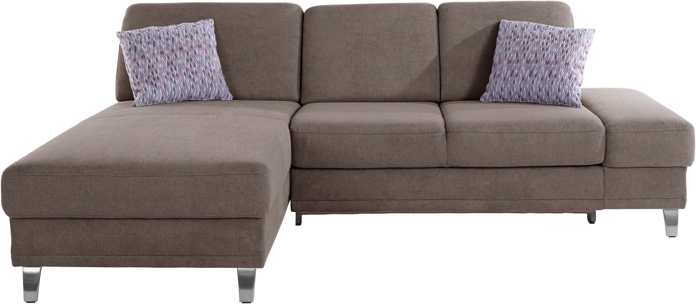 sit&more Ecksofa »Clio L-Form«, wahlweise mit Bettfunktion oder Vorziehsitz und Bettkasten, Federkern