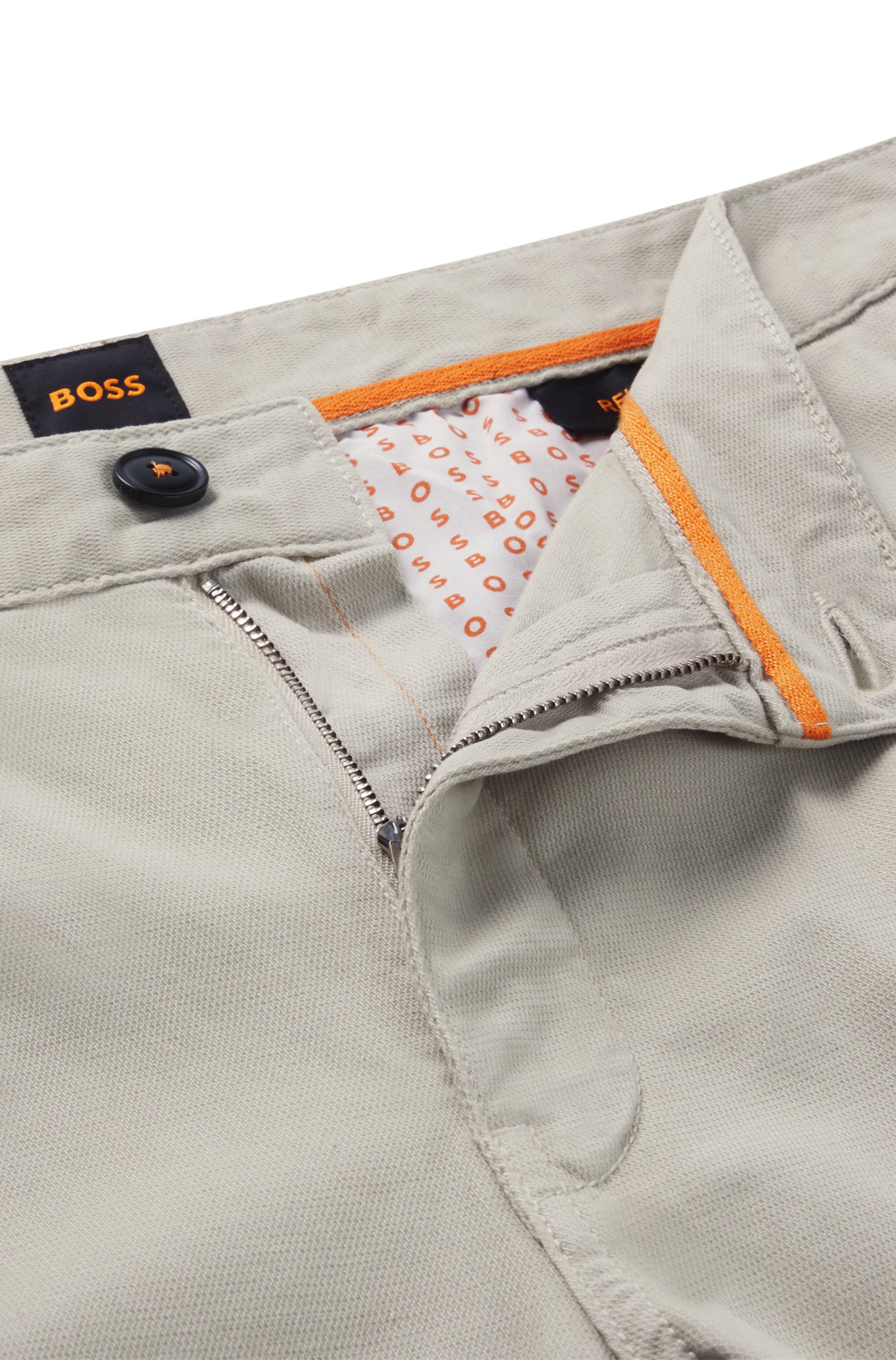 BOSS ORANGE Chinohose »Pleated«, mit Markenlogo