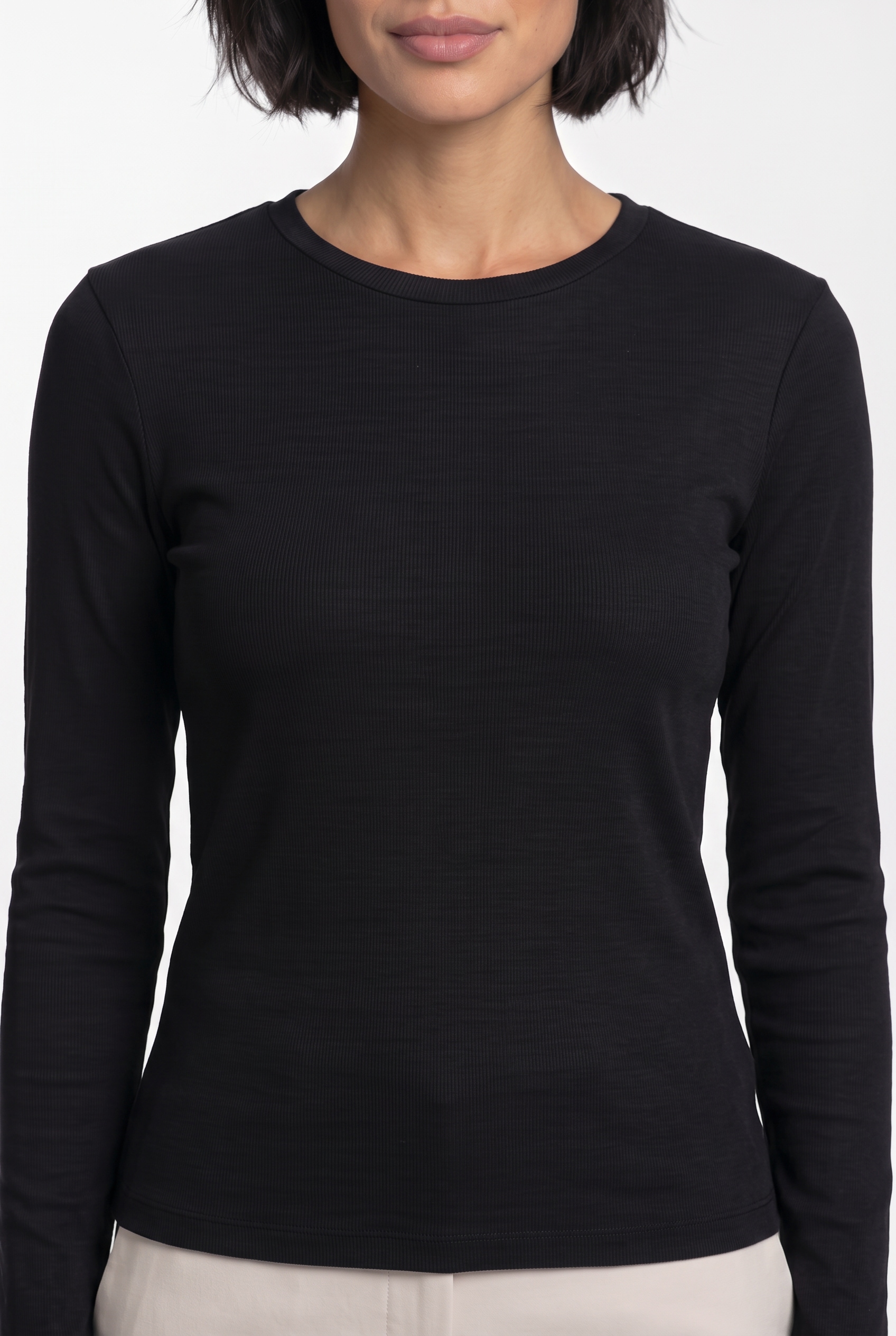 BOSS ORANGE Langarmshirt »Eliva Premium Damenmode« aus weichem Stretch-Jersey ,Slim Fit