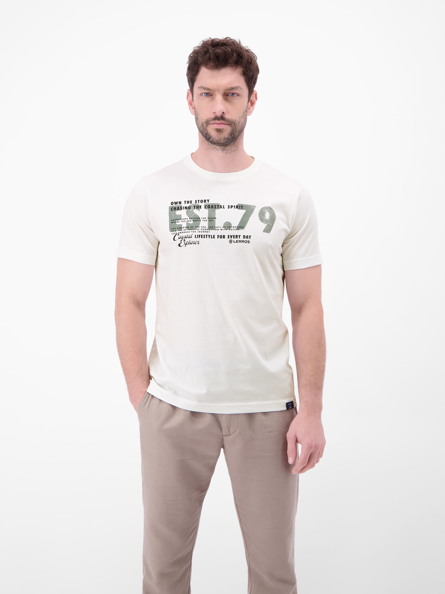 LERROS T-Shirt »T-Shirt aus Baumwolle mit Brustprint«