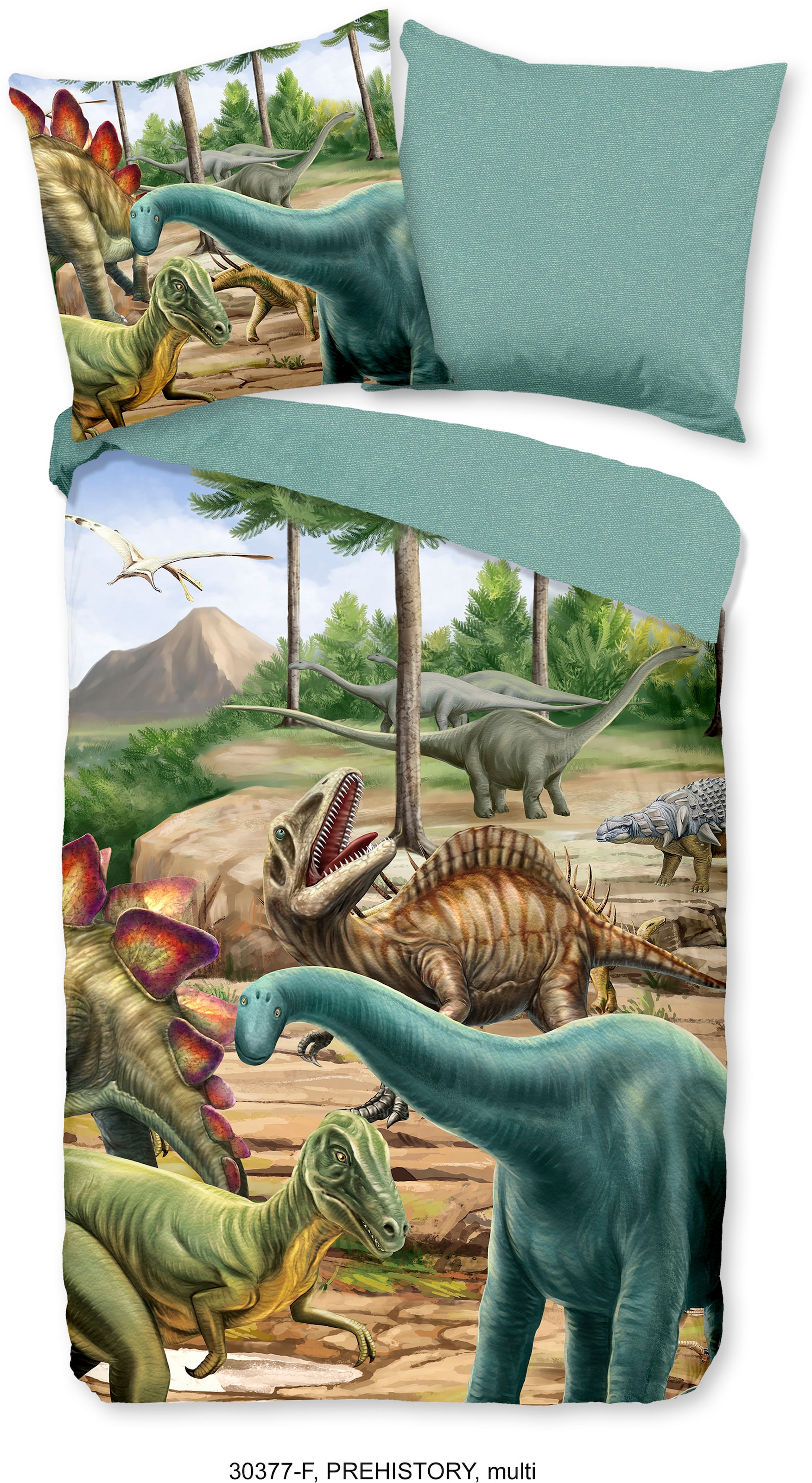 good morning Kinderbettwäsche »Prehistory Dinos«, 100% Baumwolle/ Flanell (Biber)