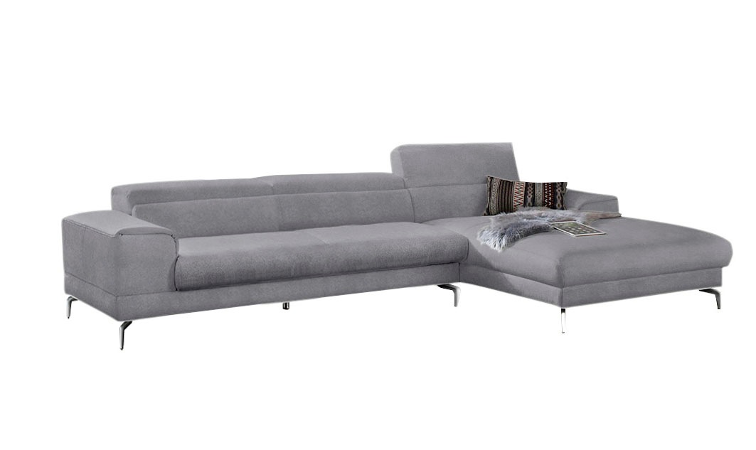 W.SCHILLIG Ecksofa »piedroo, Designsofa mit tollem Sitzkomfort, elegant und bequem, L-Form«, Kopfteilverstellung, wahlweise mit Sitztiefenverstellung, Breite 343cm