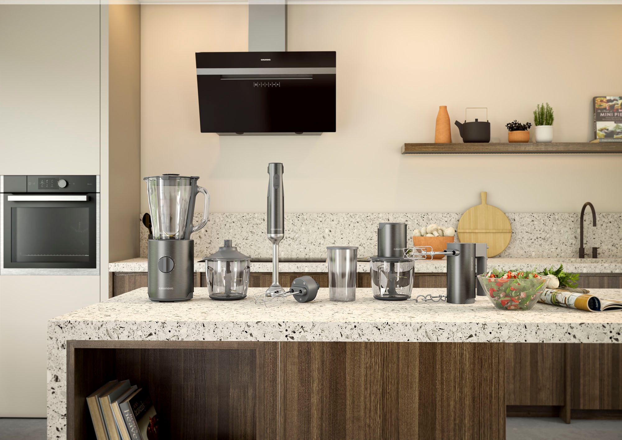 Grundig Stabmixer »Set Delisia NovusTM BL 7180«, 800 W, Edelstahlkorpus; Soft Start: Antispritz-Funktion; Zirkoniumklingen