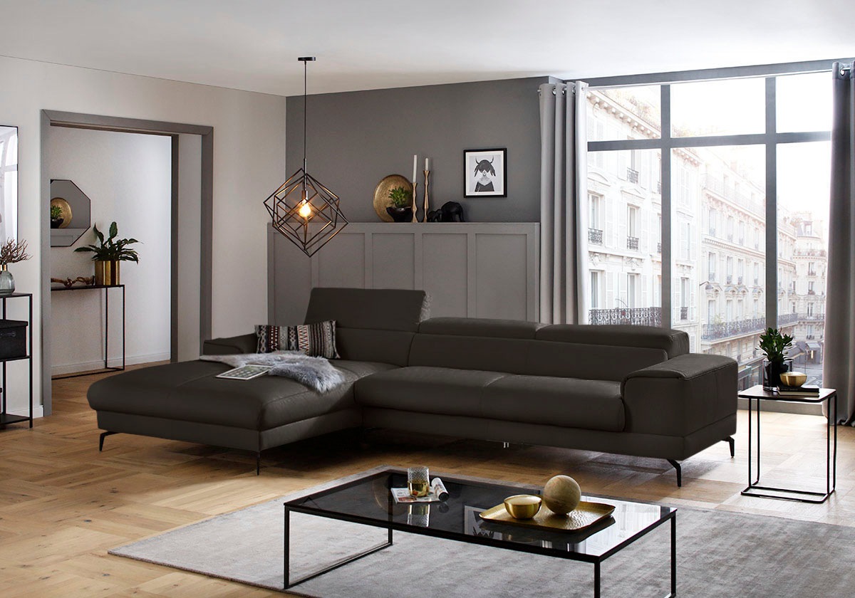 W.SCHILLIG Ecksofa »piedroo, Designsofa mit tollem Sitzkomfort, bequem, L-F günstig online kaufen