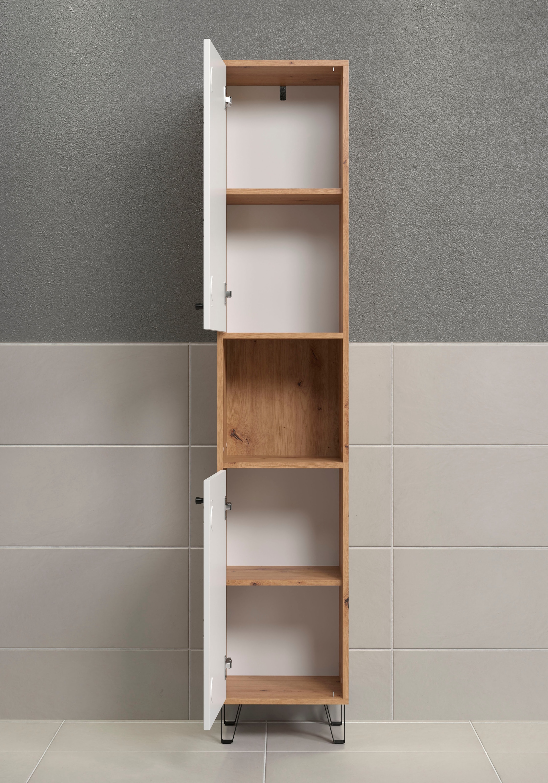 PLACES OF STYLE Hochschrank »Tarragona« 1 Stk. tlg. Hochschrank mit 1 Tür & 1 Klappe - (B/T/H) 36/29/191 cm