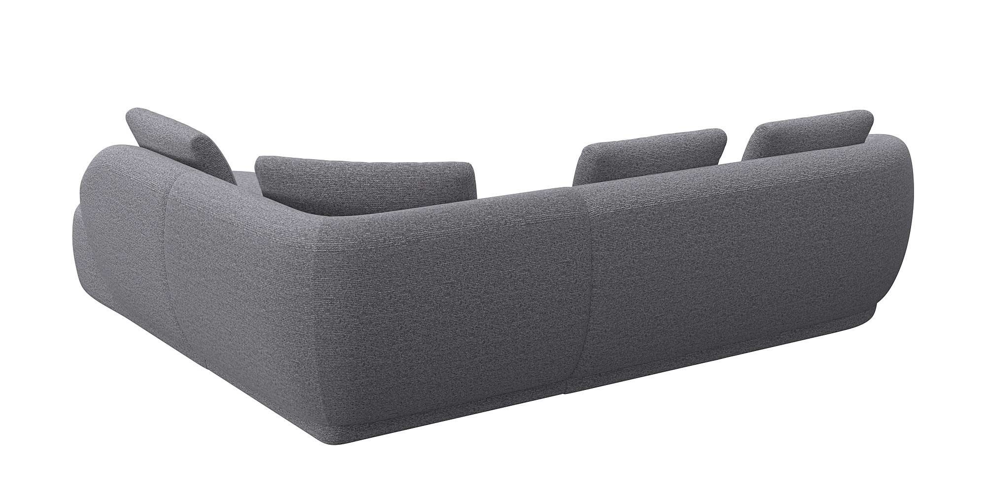 FLEXLUX Ecksofa »Torino, rund, L-Form, Sofa-Ecke mit Ottomane«, Modernes, organisches Sofa-Design, Kaltschaum, Wellenunterfederung