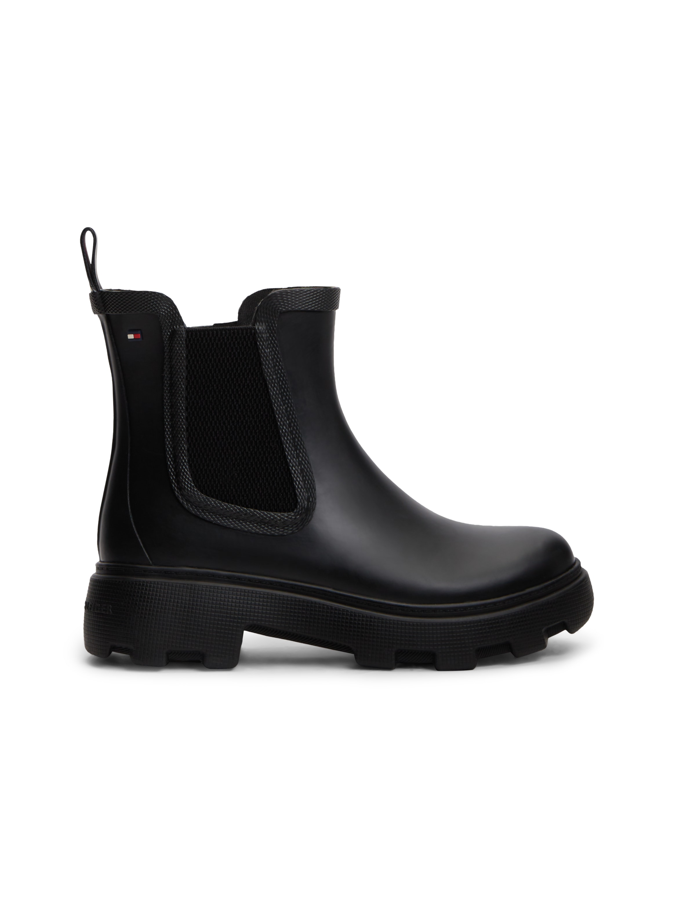 Tommy Hilfiger Chelseaboots »RUBBER FLAG CLEATED RAINBOOT«  Stiefelette, Rainboots mit beidseitigem Stretcheinsatz