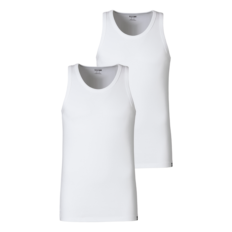PUMA Tanktop »BASIC 2P TANK TOP« Packung, 2er Pack, mit Rundhalsausschnitt weiß L L Tanktop von Puma