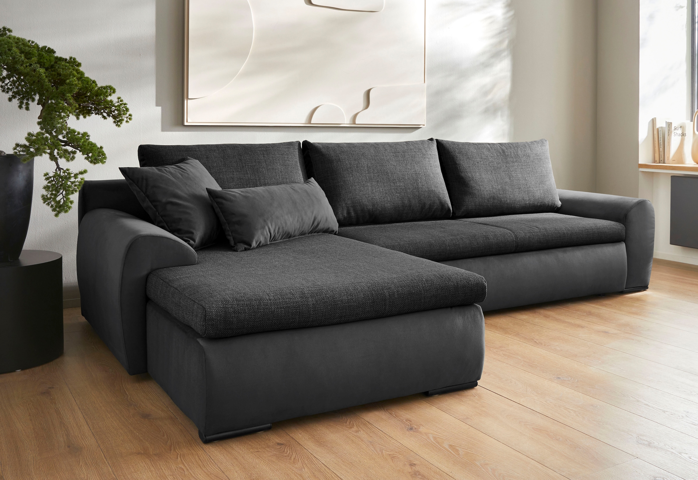 Home affaire Ecksofa »Win, L-Form, Breite 285cm« optional mit Schlaffunktio günstig online kaufen