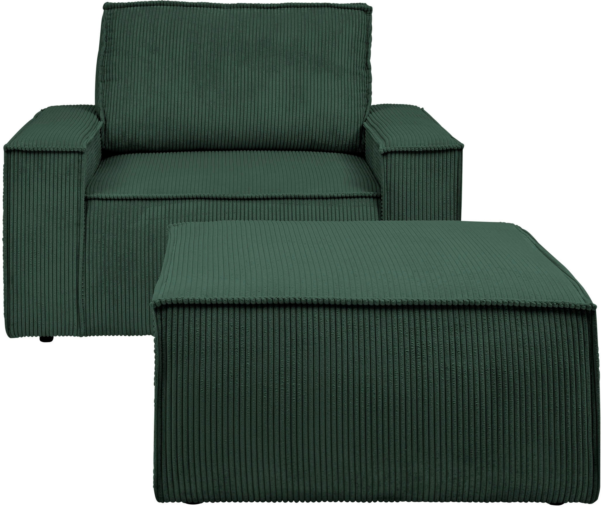 Home affaire Sessel »SHERWOOD«, Loveseat und Hocker im Set, passend zur Polster-Serie SHERWOOD