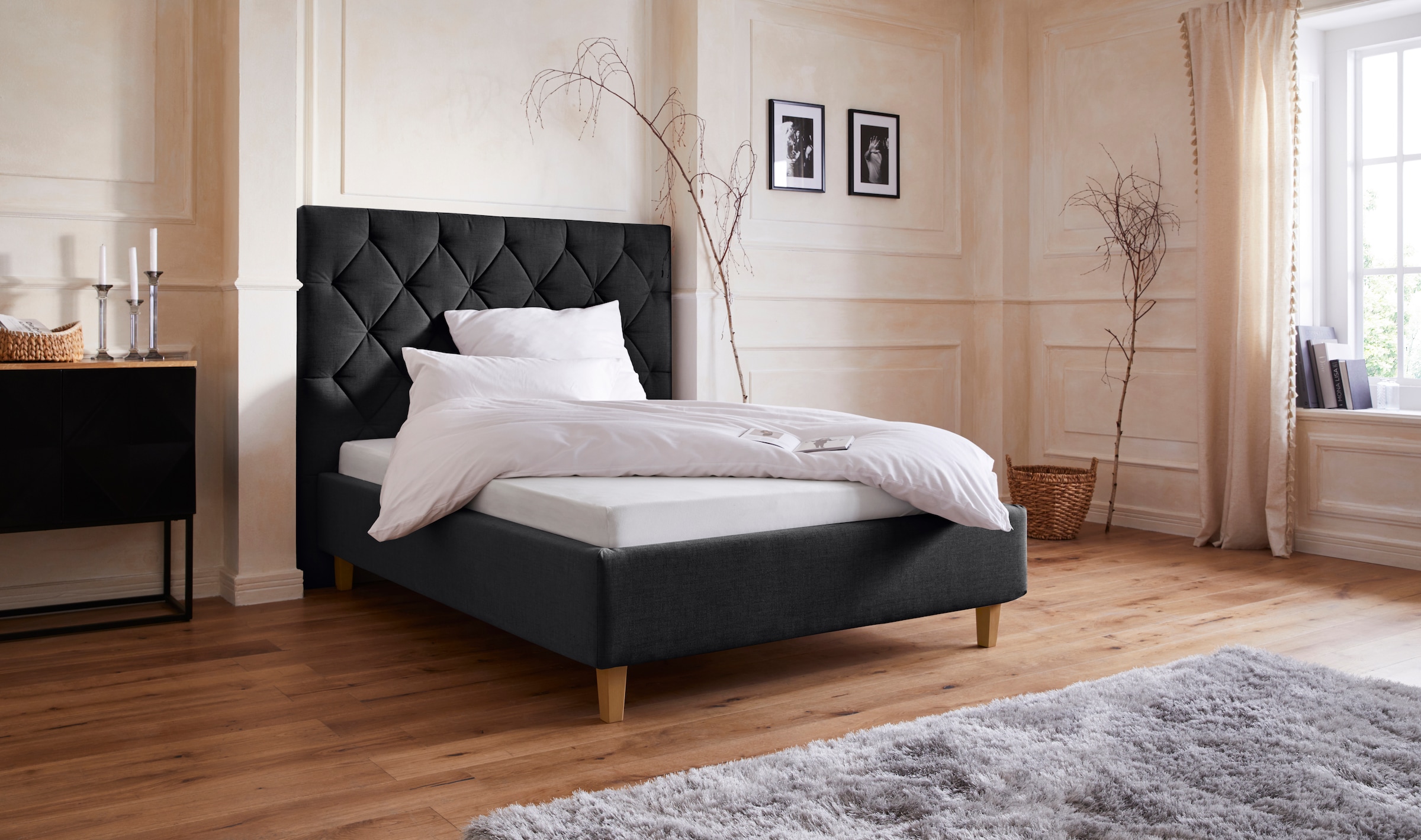 Home affaire Polsterbett »Sunley 140« Kreuzsteppung, Kopfteilhöhe 142 cm, o günstig online kaufen